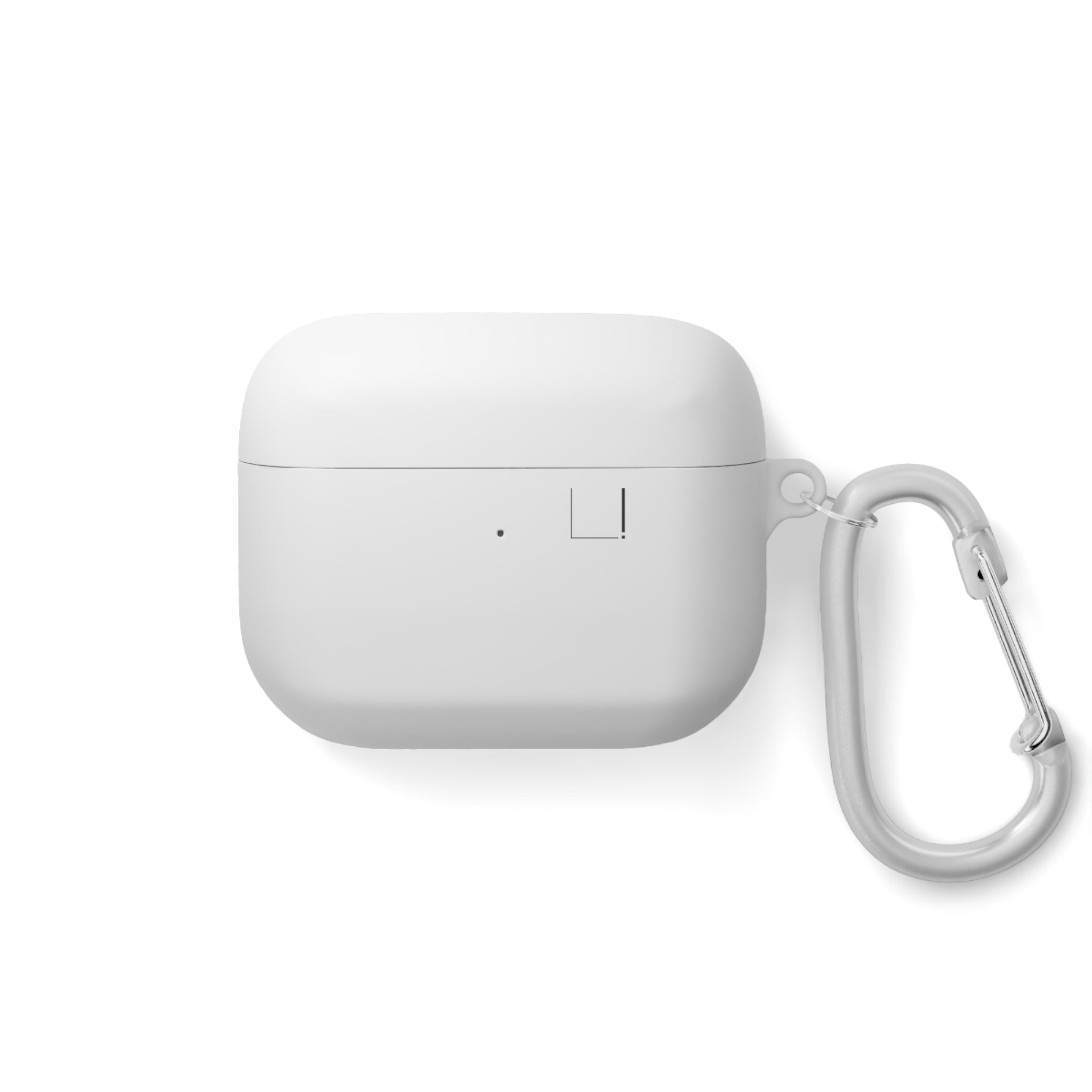 Minimal White AirPods Case with Carabiner — Protective Silicone Cover