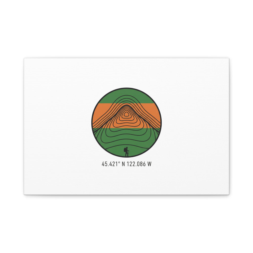 Topographic Contour Mountain Canvas | Topo Map Print, Terrain Wall Art