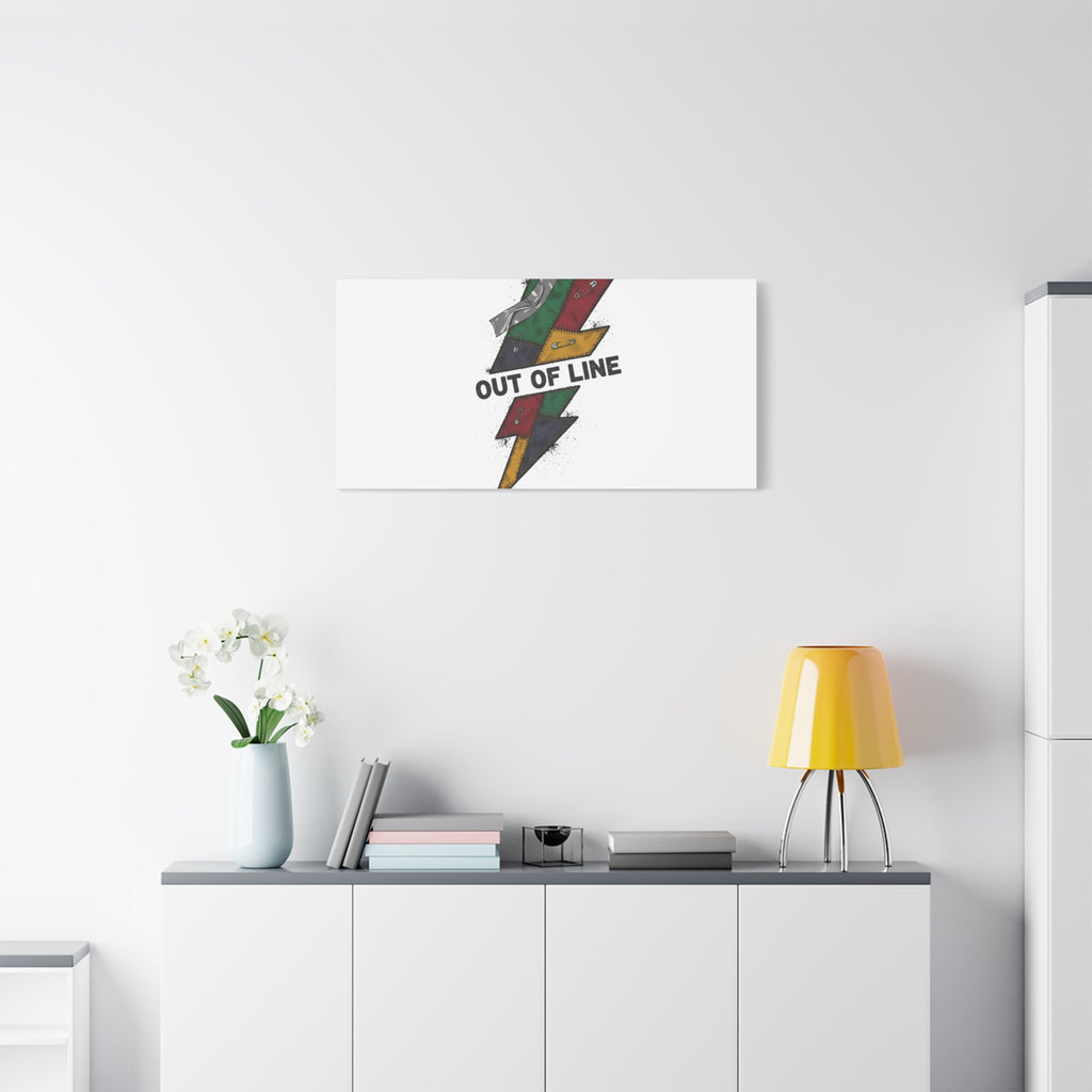 Out of Line Lightning Canvas | Grunge Plaid Patchwork, 90s Rock Revival