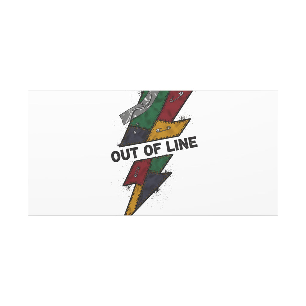 Out of Line Lightning Canvas | Grunge Plaid Patchwork, 90s Rock Revival