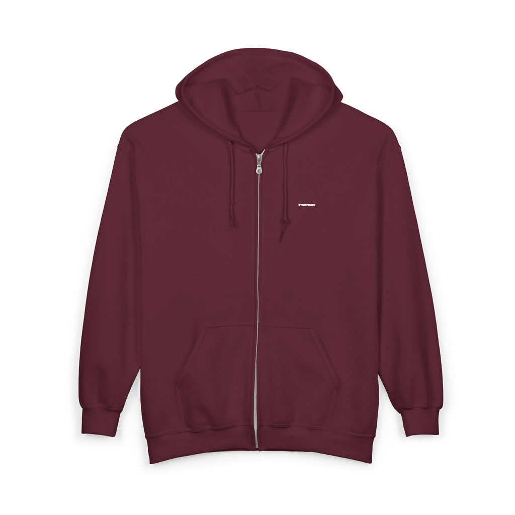 Zip Hoodie — Classic Full-Zip Hooded Sweatshirt (Blank White)