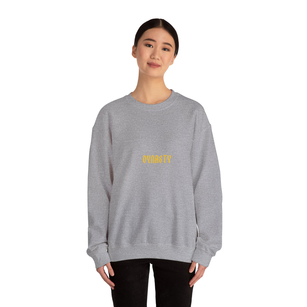 Dynasty Minimalist Crewneck Sweatshirt — Small Gold Text
