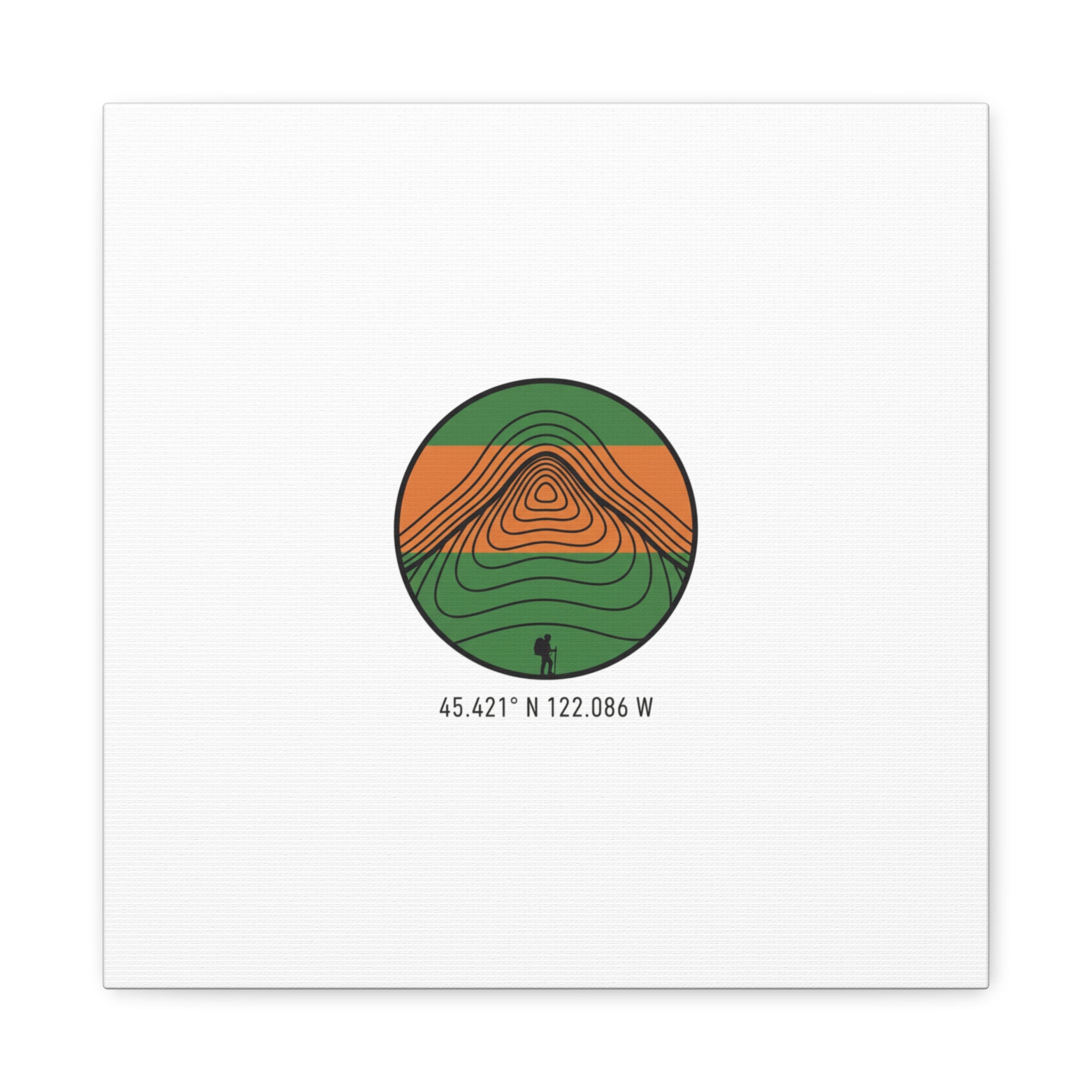 Topographic Contour Mountain Canvas | Topo Map Print, Terrain Wall Art