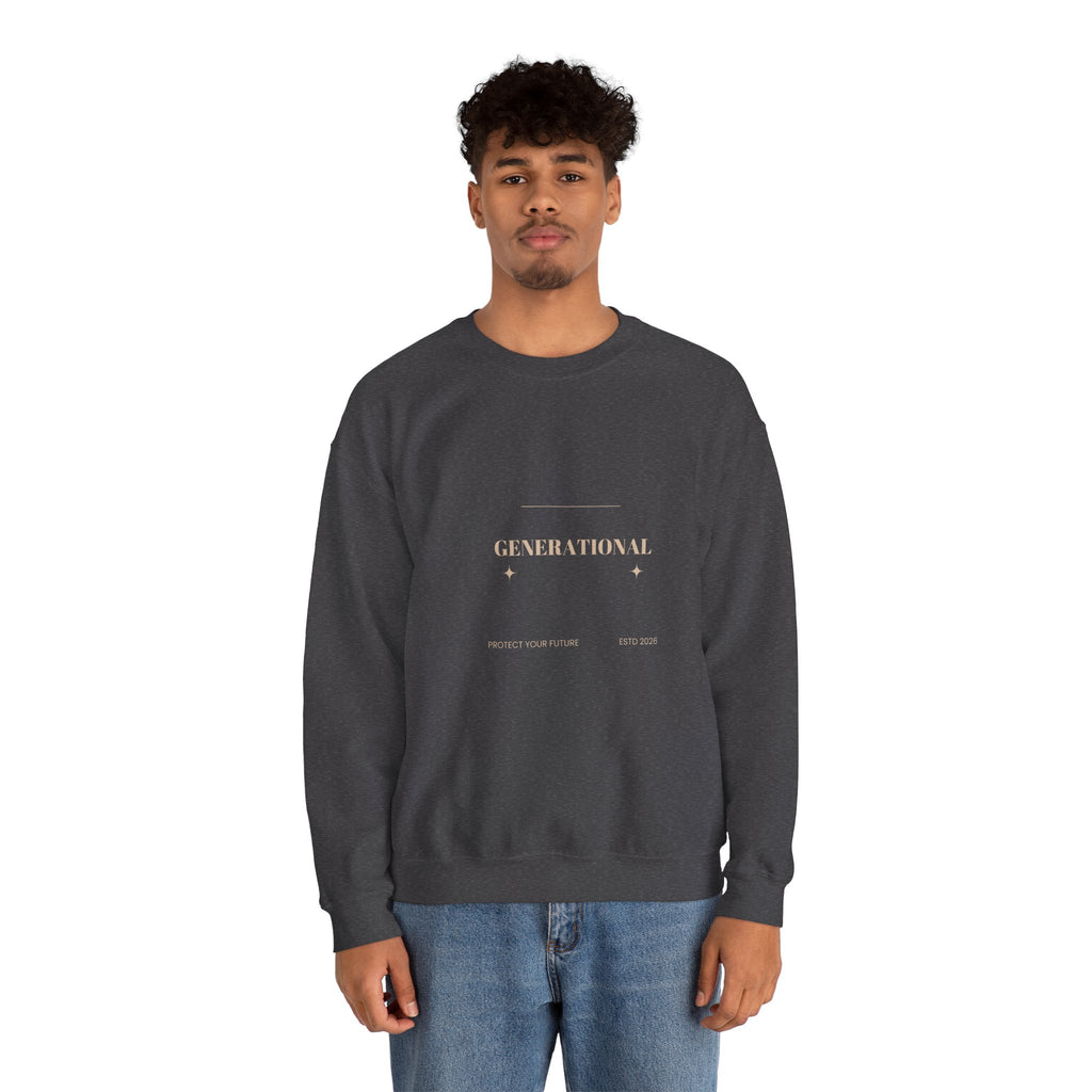 Minimal 'Generationova' White Crewneck Sweatshirt – Subtle Gold Logo