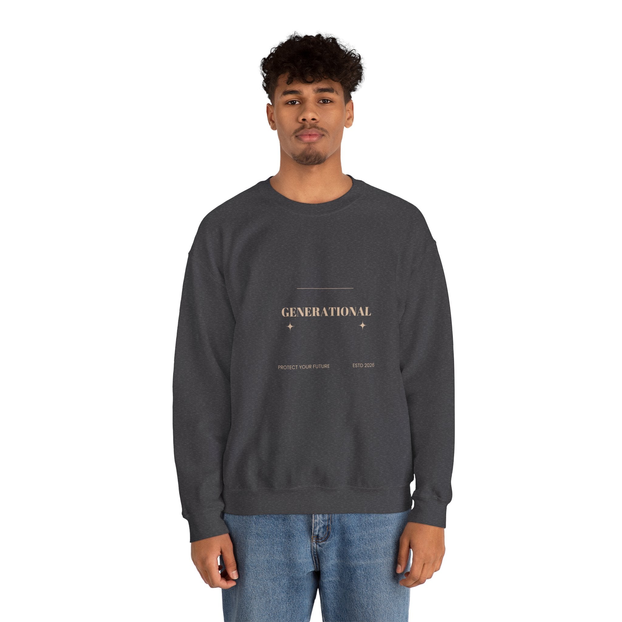 Minimal 'Generationova' White Crewneck Sweatshirt – Subtle Gold Logo