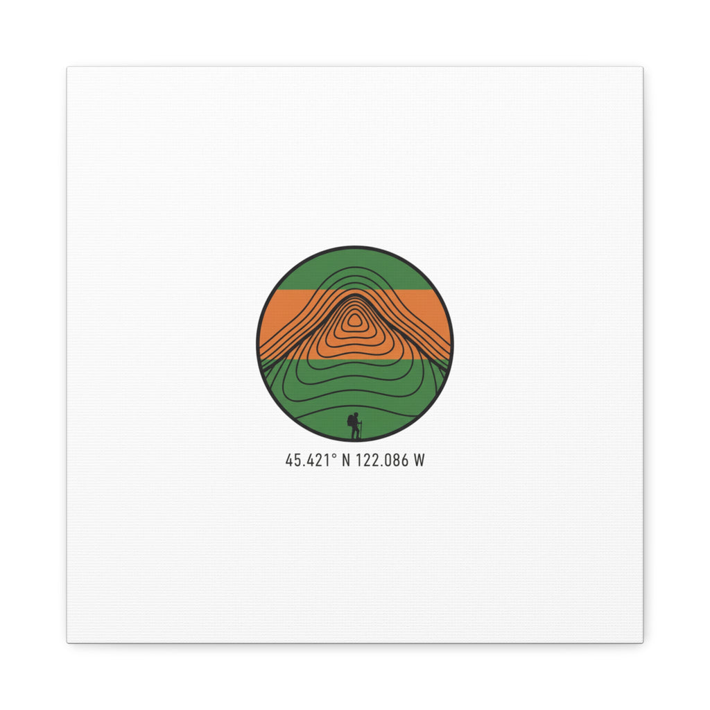 Topographic Contour Mountain Canvas | Topo Map Print, Terrain Wall Art