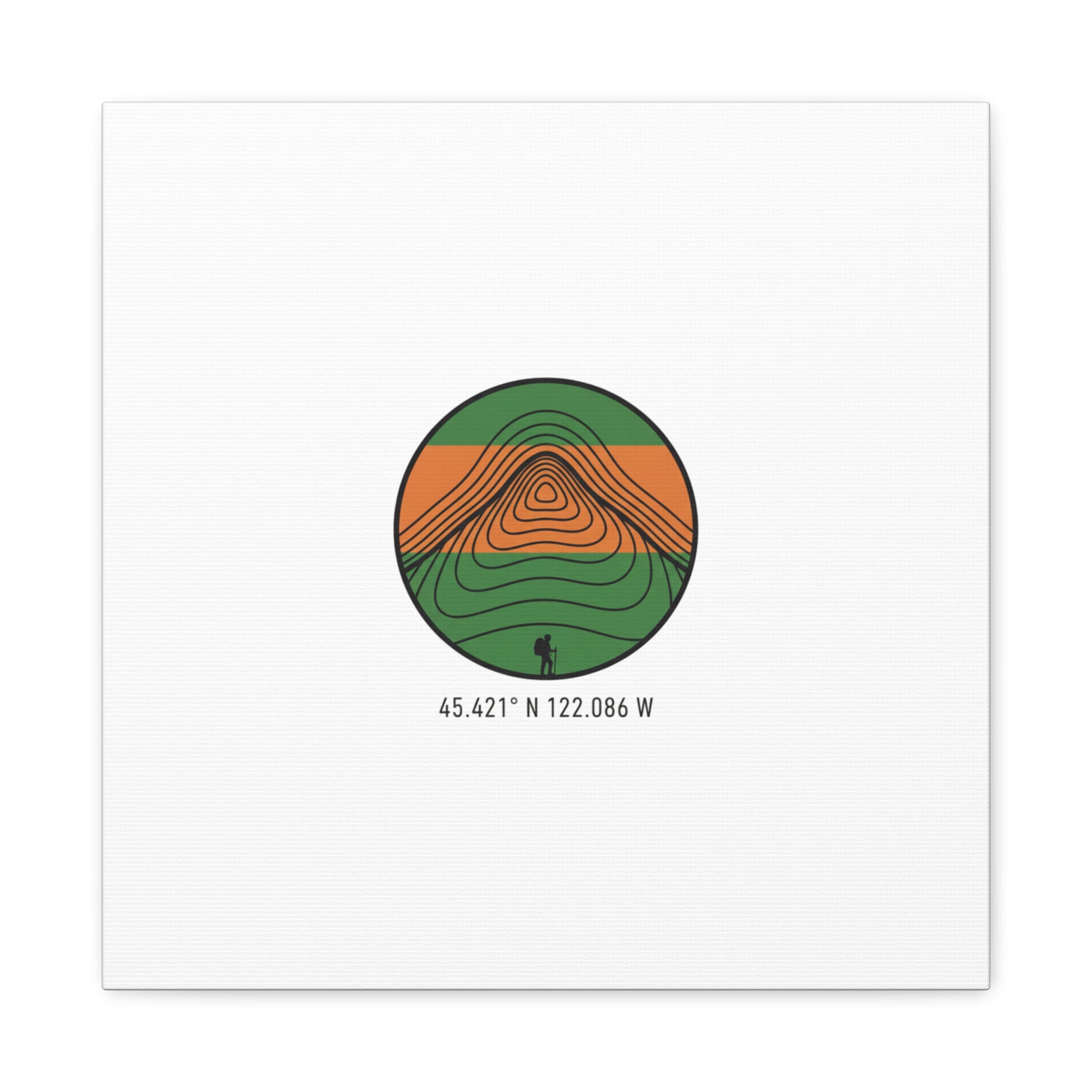 Topographic Contour Mountain Canvas | Topo Map Print, Terrain Wall Art