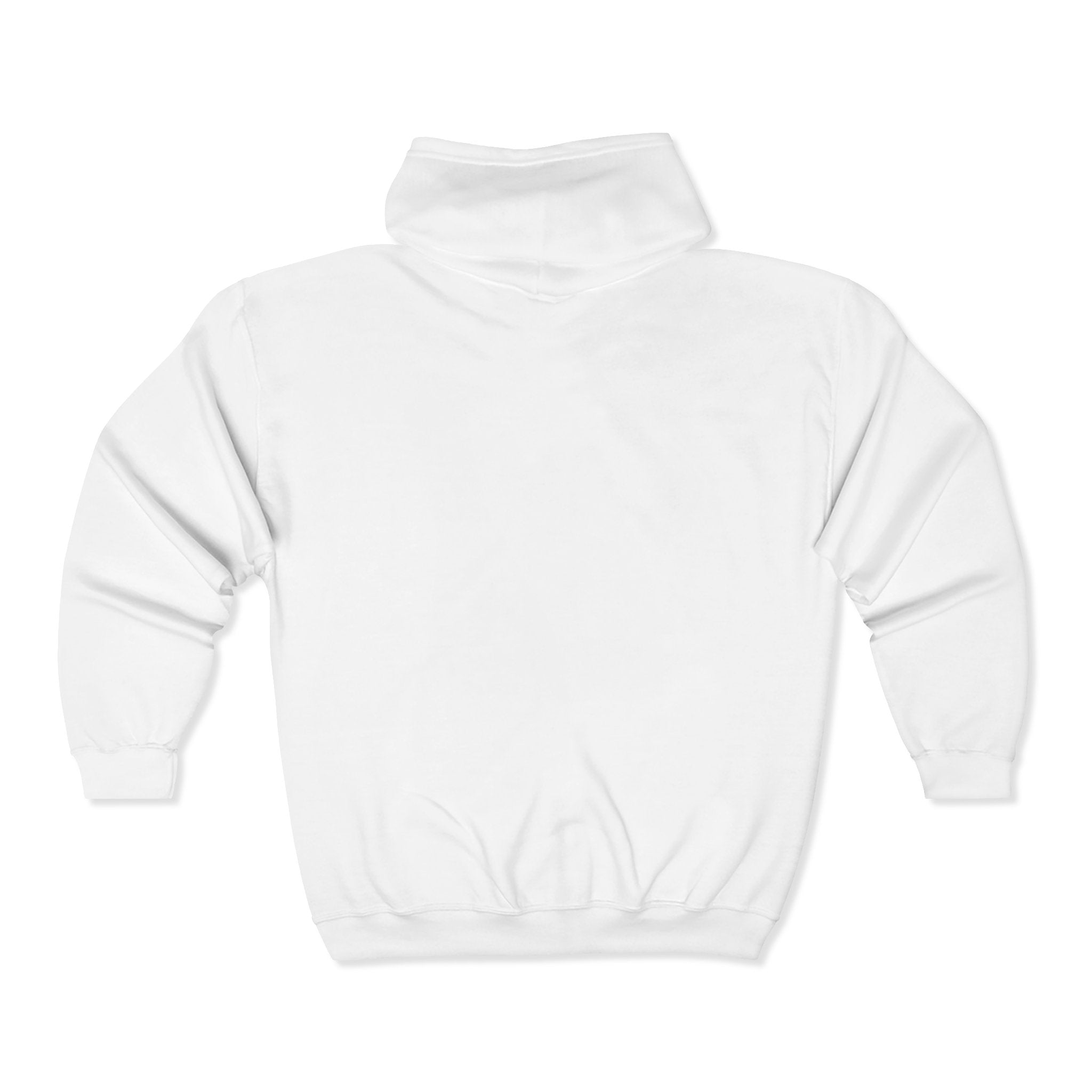 Zip Hoodie — Classic Full-Zip Hooded Sweatshirt (Blank White)