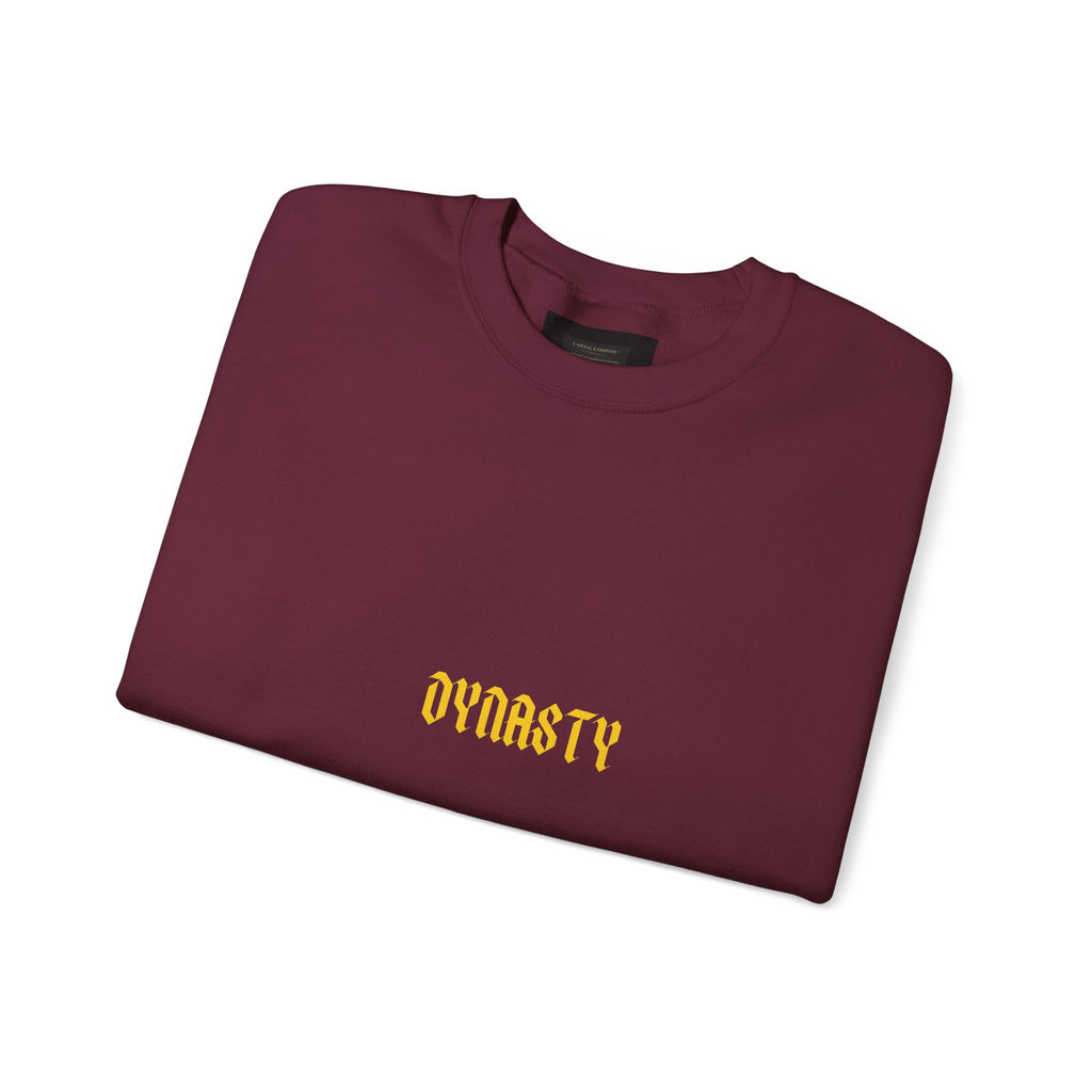 Dynasty Minimalist Crewneck Sweatshirt — Small Gold Text