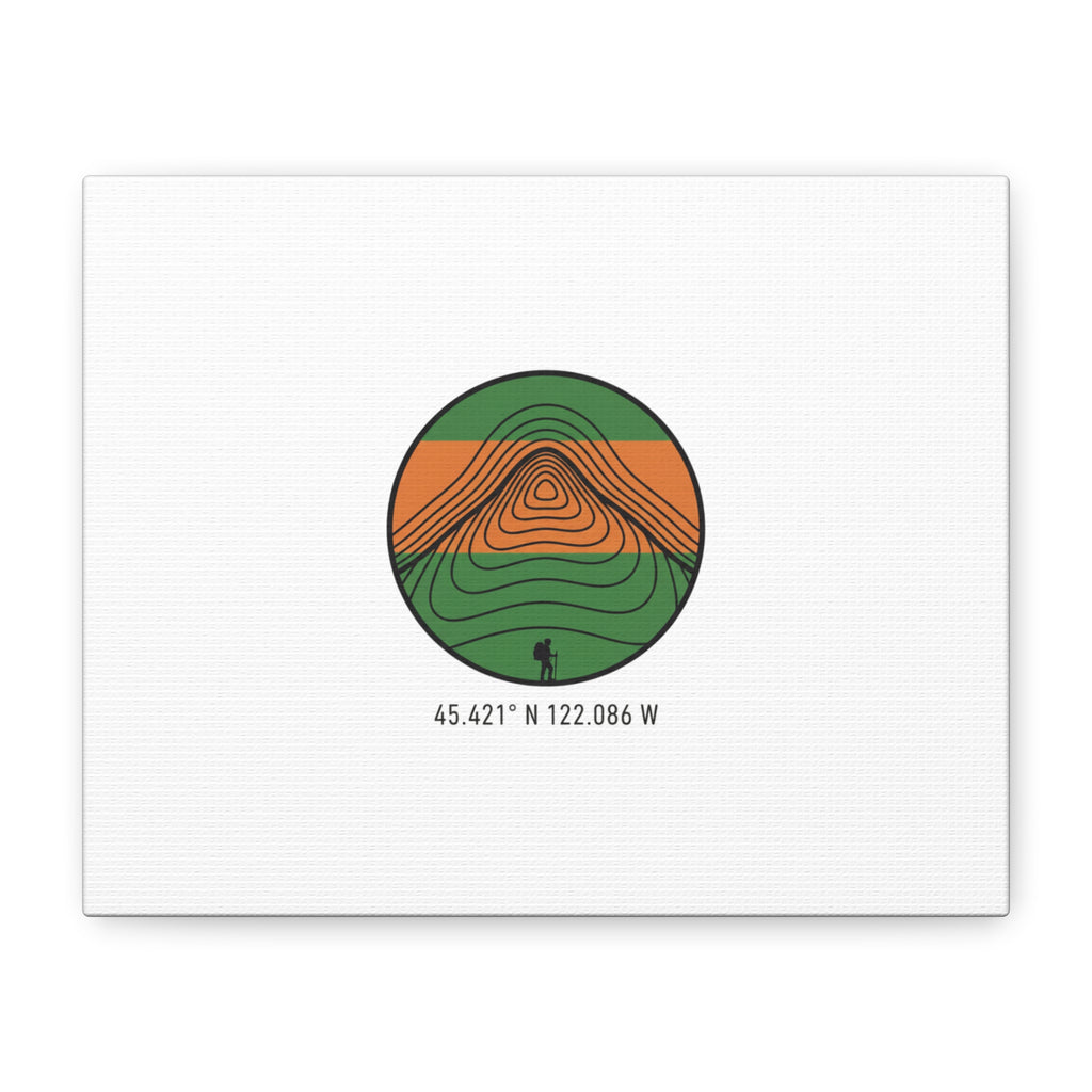 Topographic Contour Mountain Canvas | Topo Map Print, Terrain Wall Art