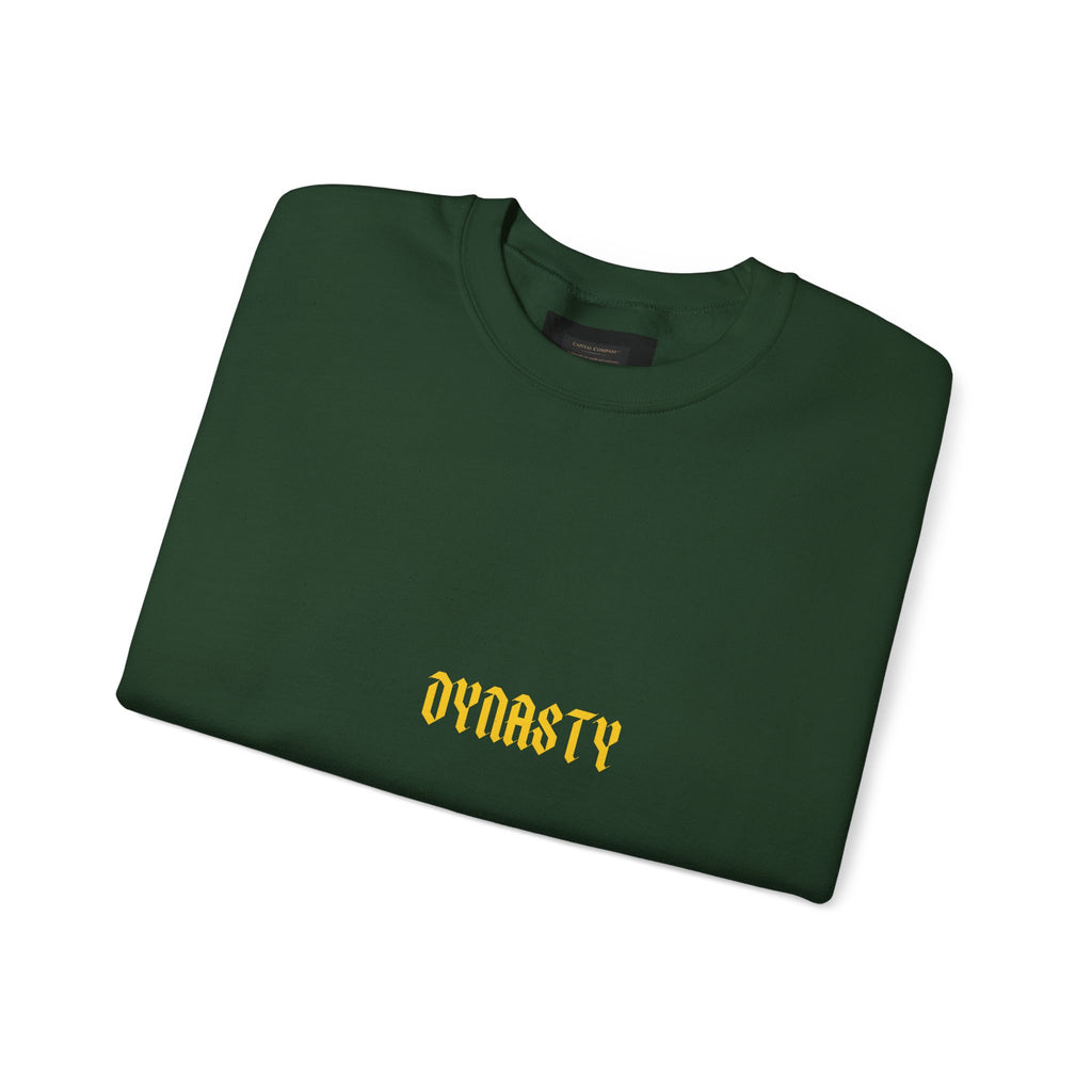 Dynasty Minimalist Crewneck Sweatshirt — Small Gold Text