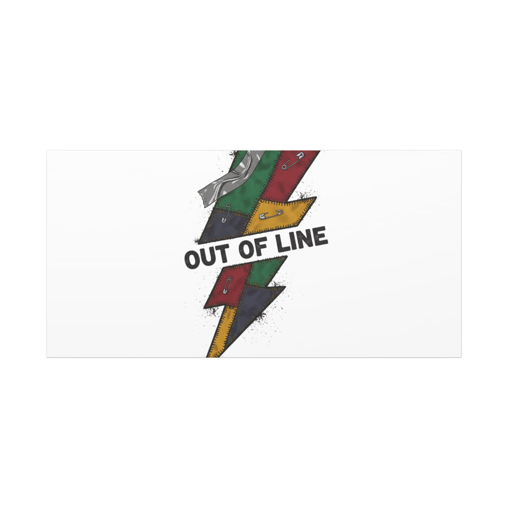 Out of Line Lightning Canvas | Grunge Plaid Patchwork, 90s Rock Revival