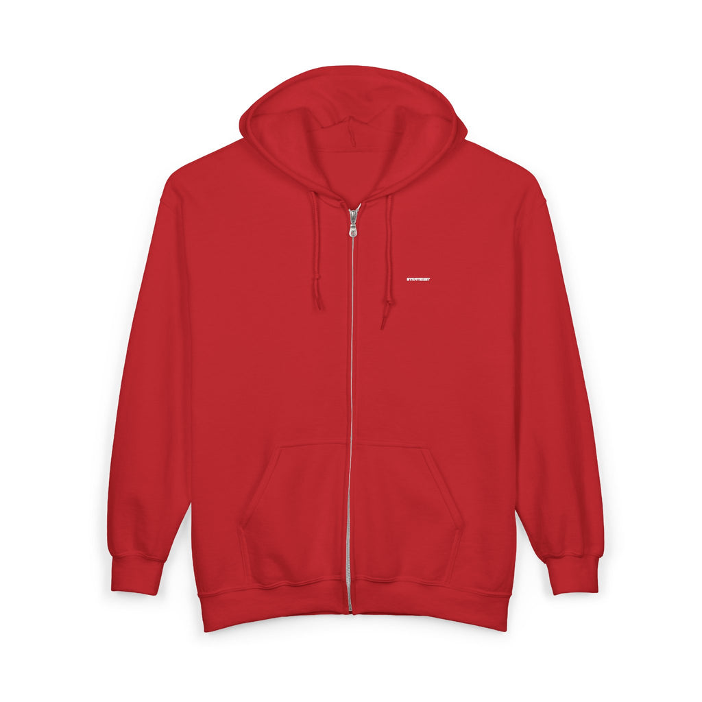 Zip Hoodie — Classic Full-Zip Hooded Sweatshirt (Blank White)