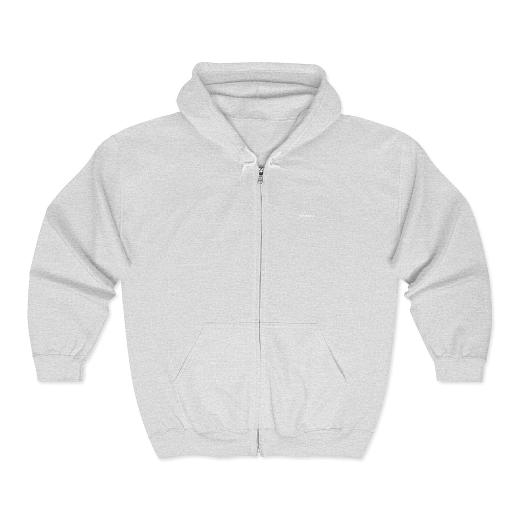 Zip Hoodie — Classic Full-Zip Hooded Sweatshirt (Blank White)