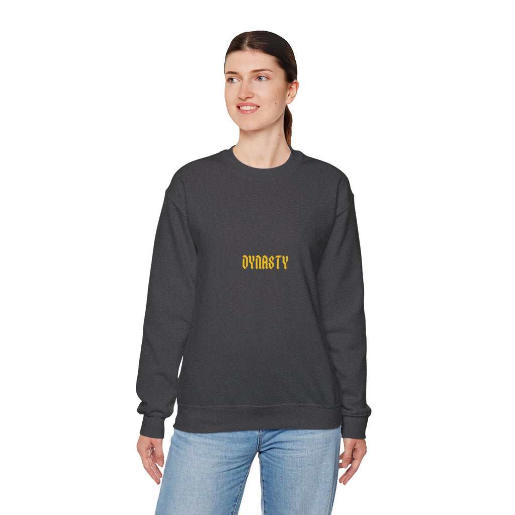 Dynasty Minimalist Crewneck Sweatshirt — Small Gold Text