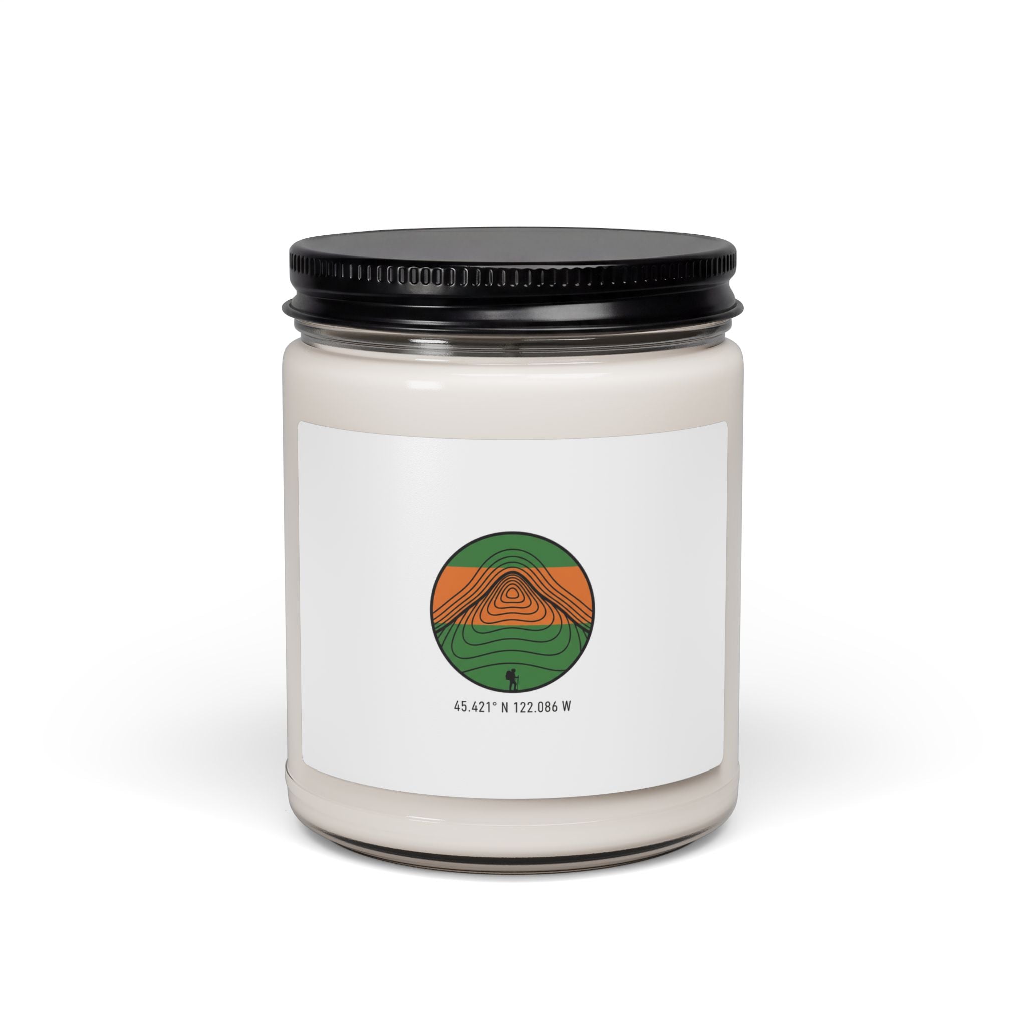 Topographic Contour Circle Candle, Soy Candle | Contour Line Design, Coordinates
