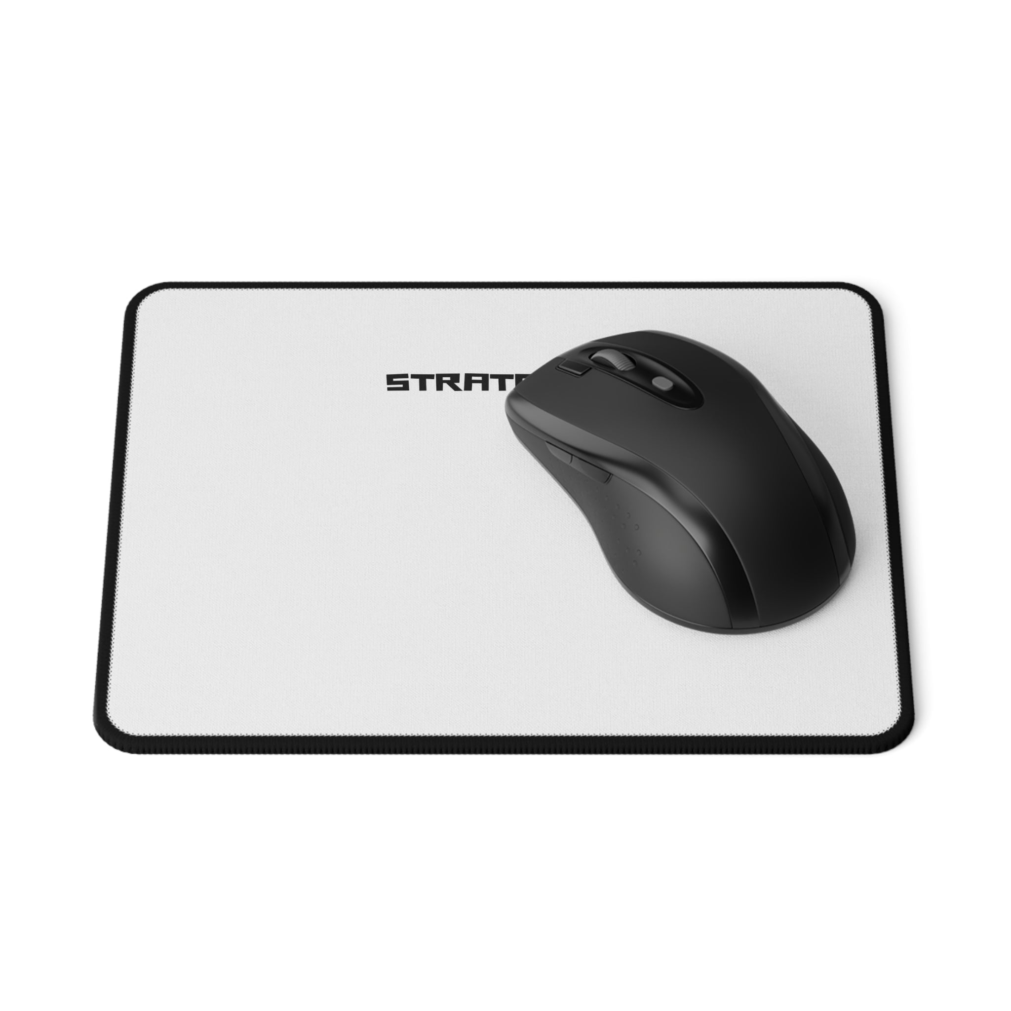 Strategist Non-Slip Gaming Mouse Pad — Minimal White & Black Desk Mat for Gamers