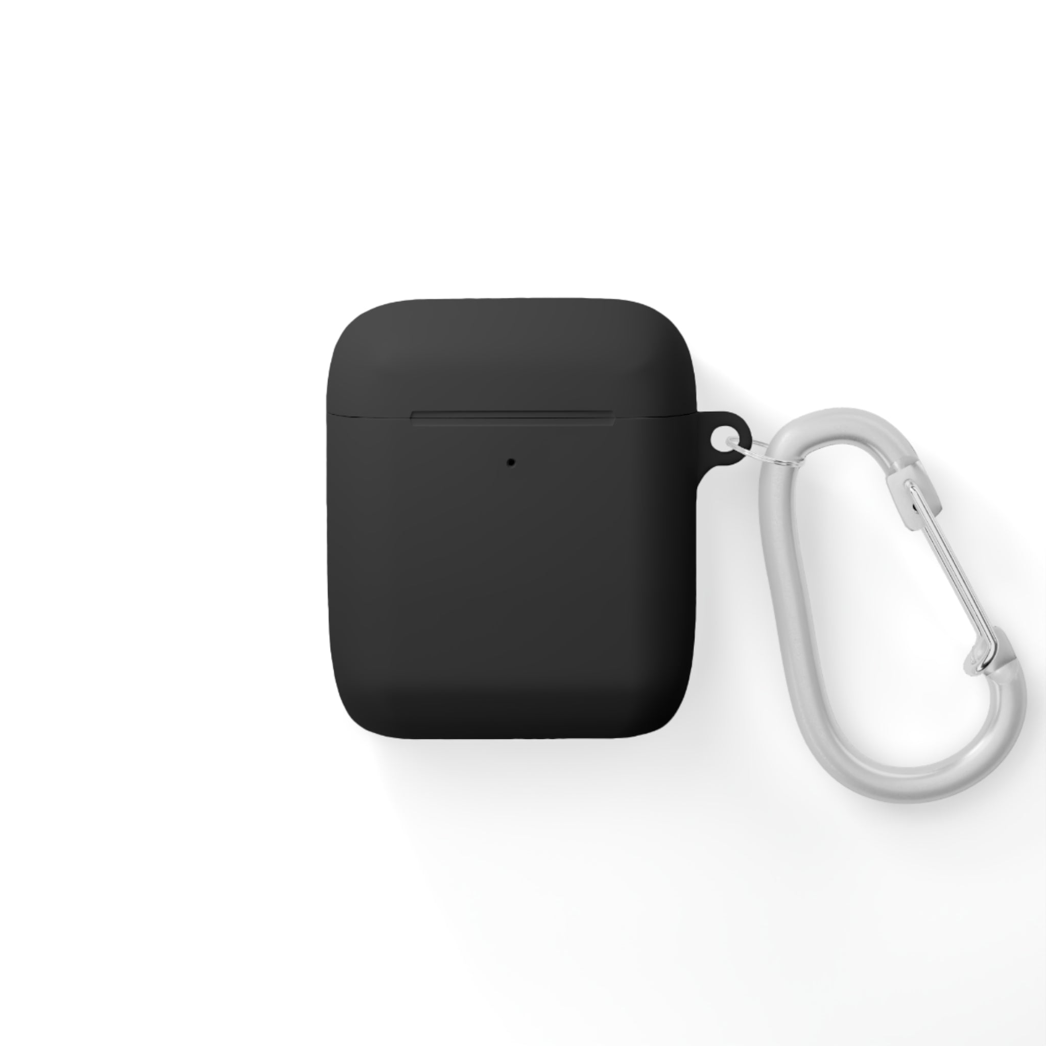 Minimal White AirPods Case with Carabiner — Protective Silicone Cover