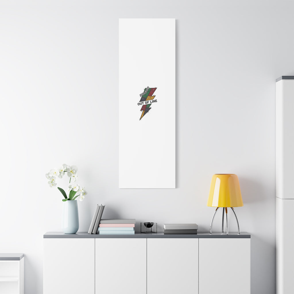 Out of Line Lightning Canvas | Grunge Plaid Patchwork, 90s Rock Revival