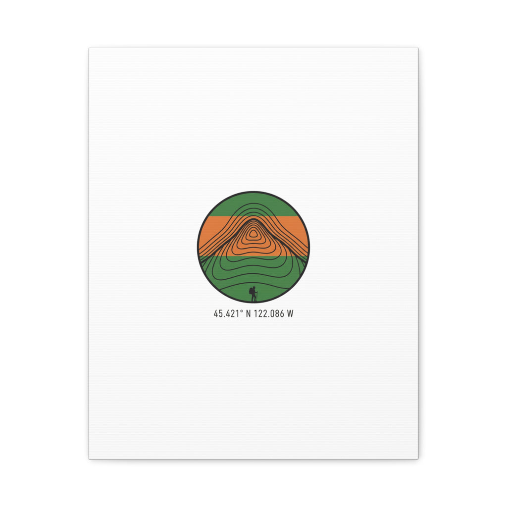 Topographic Contour Mountain Canvas | Topo Map Print, Terrain Wall Art