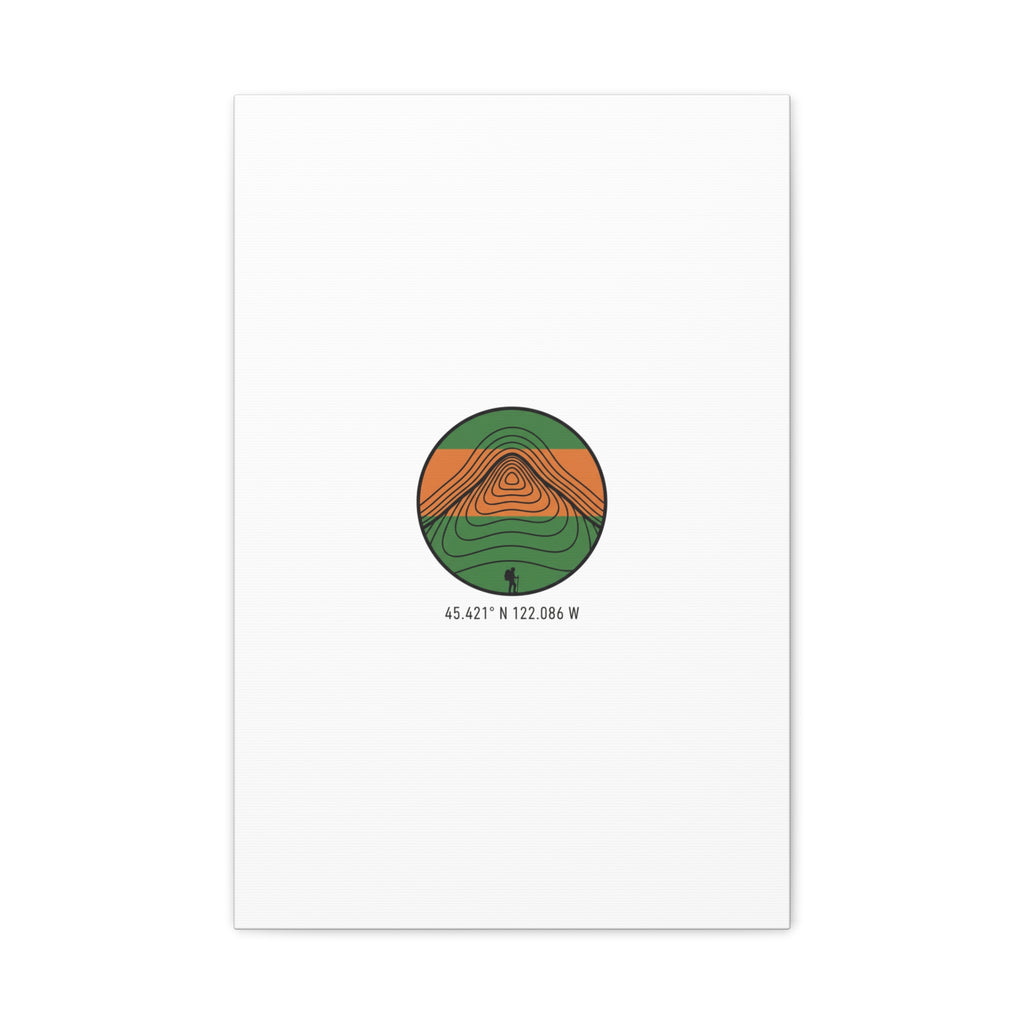Topographic Contour Mountain Canvas | Topo Map Print, Terrain Wall Art