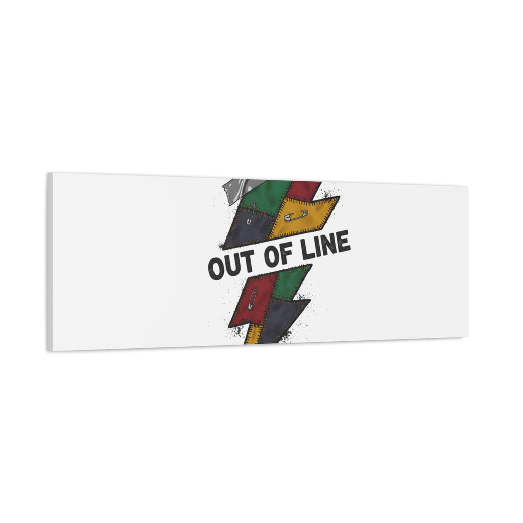 Out of Line Lightning Canvas | Grunge Plaid Patchwork, 90s Rock Revival