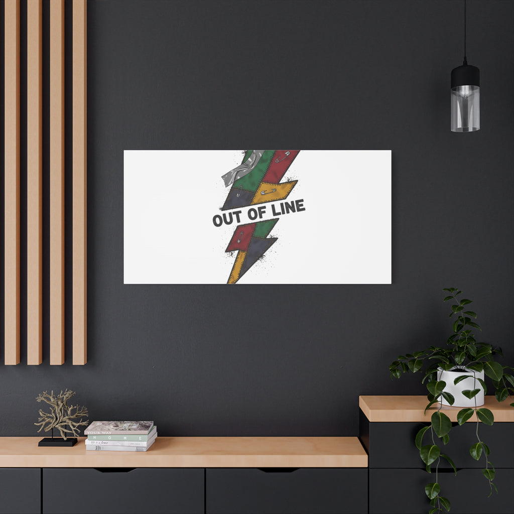 Out of Line Lightning Canvas | Grunge Plaid Patchwork, 90s Rock Revival