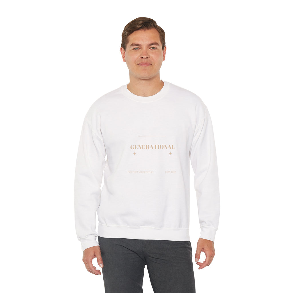 Minimal 'Generationova' White Crewneck Sweatshirt – Subtle Gold Logo