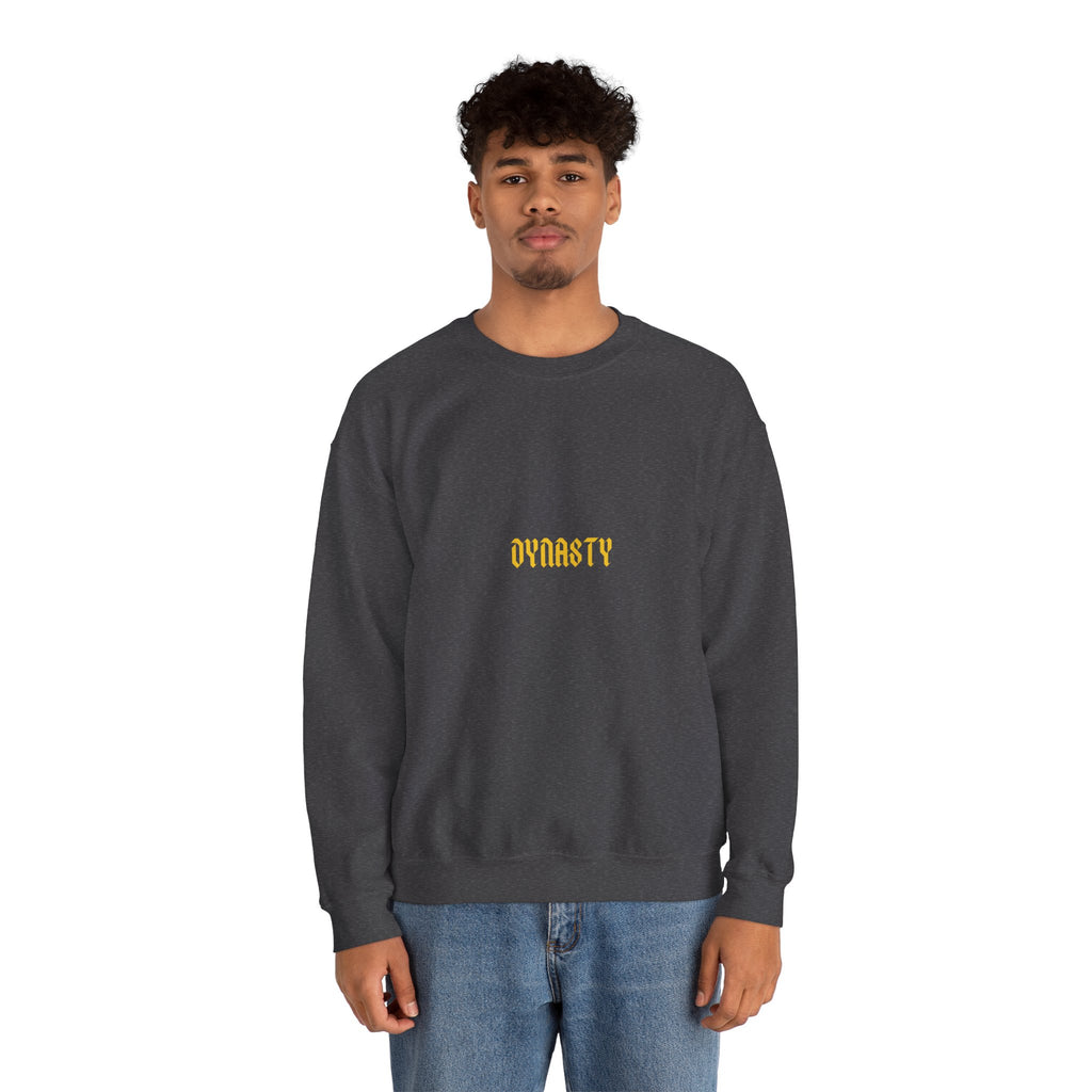 Dynasty Minimalist Crewneck Sweatshirt — Small Gold Text