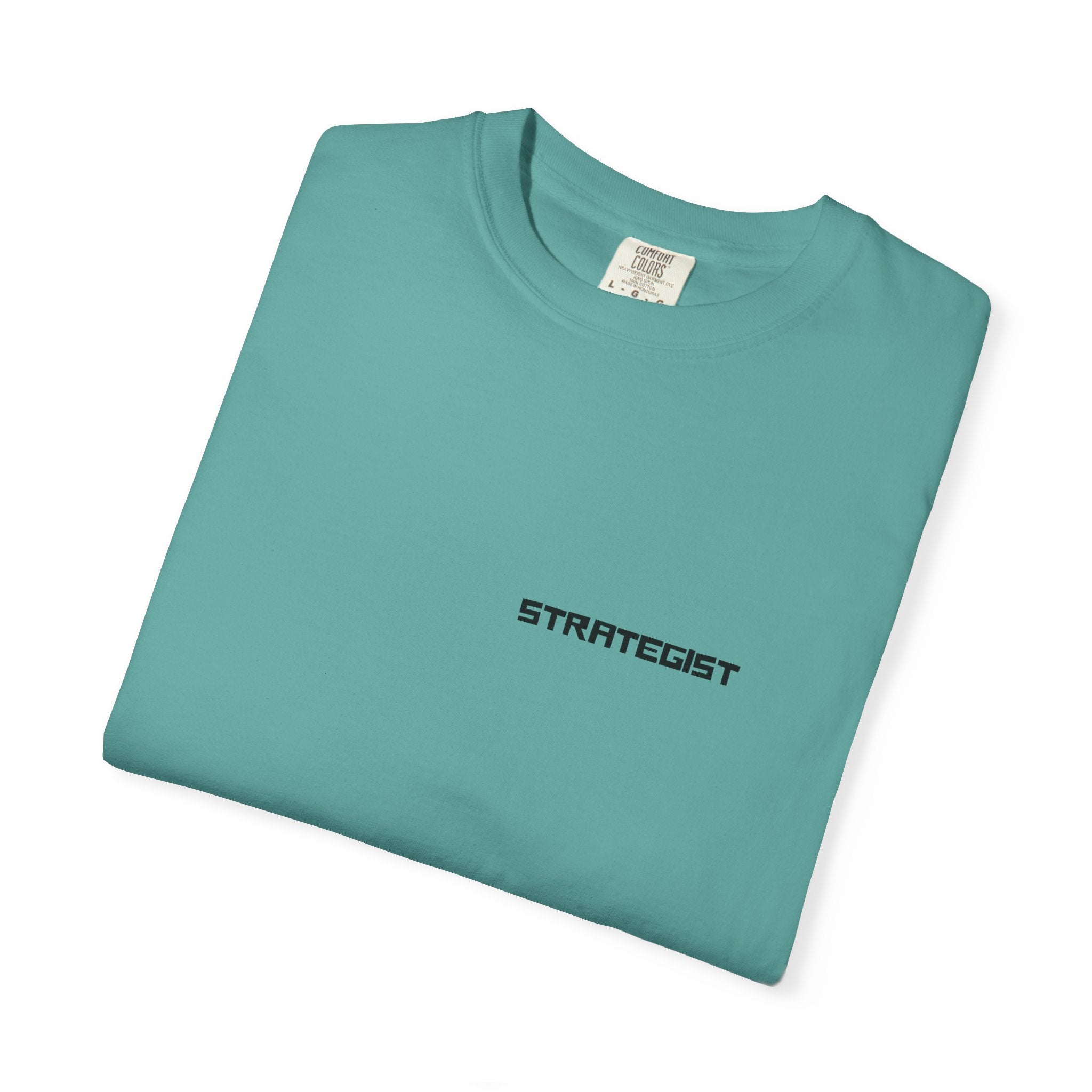 Strategist Minimalist Tee — Small Chest Text Graphic T-Shirt