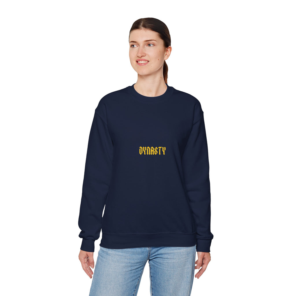 Dynasty Minimalist Crewneck Sweatshirt — Small Gold Text
