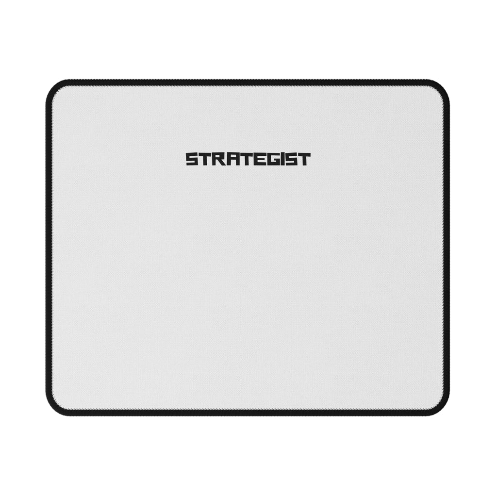 Strategist Non-Slip Gaming Mouse Pad — Minimal White & Black Desk Mat for Gamers