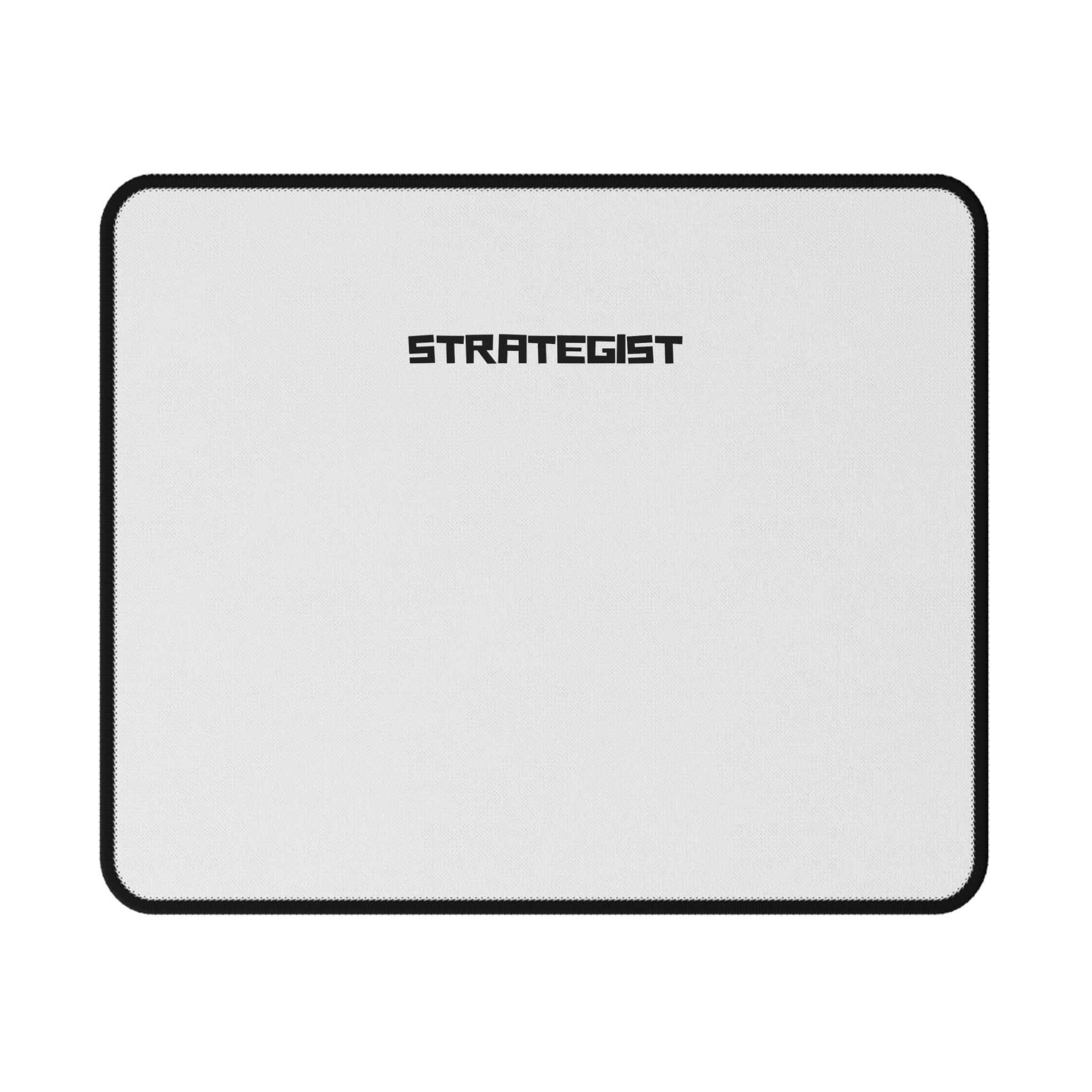 Strategist Non-Slip Gaming Mouse Pad — Minimal White & Black Desk Mat for Gamers