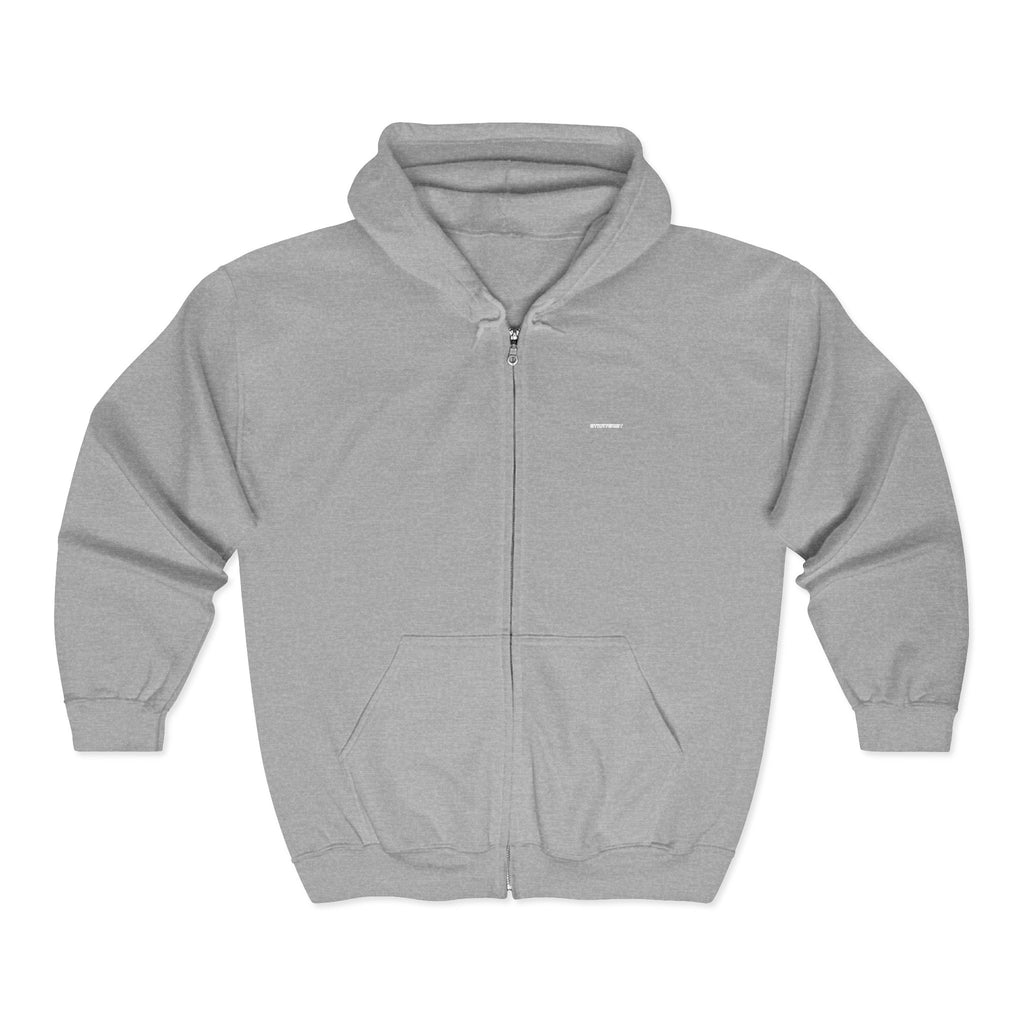 Zip Hoodie — Classic Full-Zip Hooded Sweatshirt (Blank White)