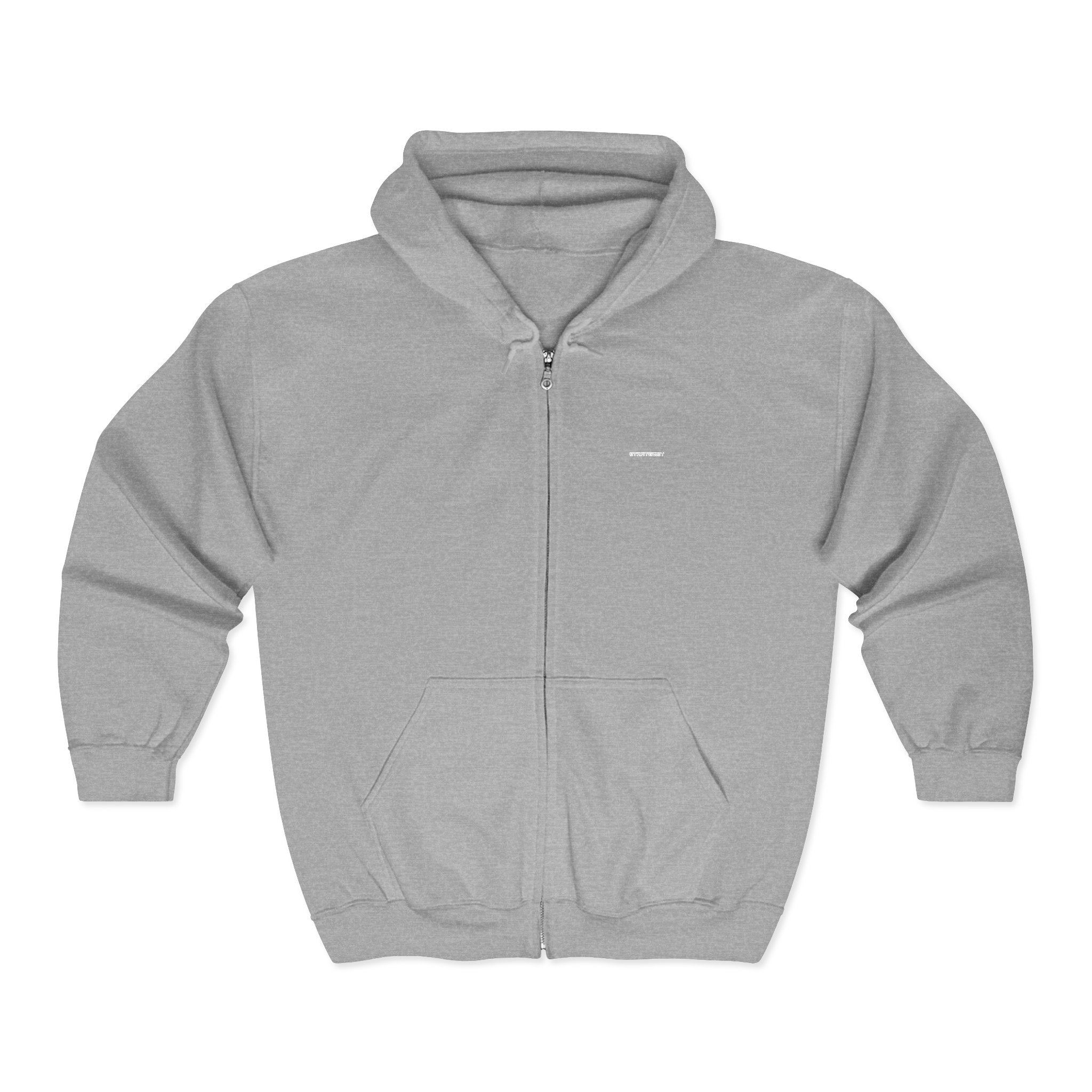 Zip Hoodie — Classic Full-Zip Hooded Sweatshirt (Blank White)