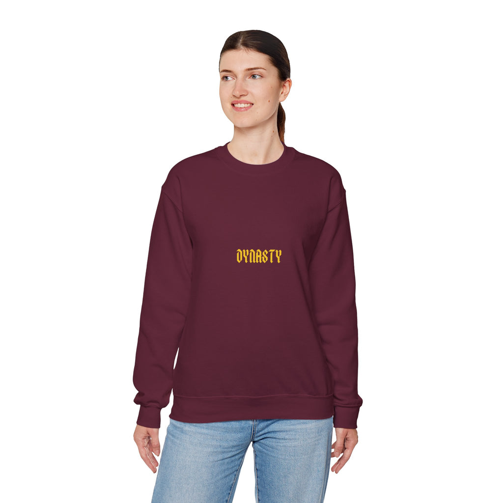 Dynasty Minimalist Crewneck Sweatshirt — Small Gold Text