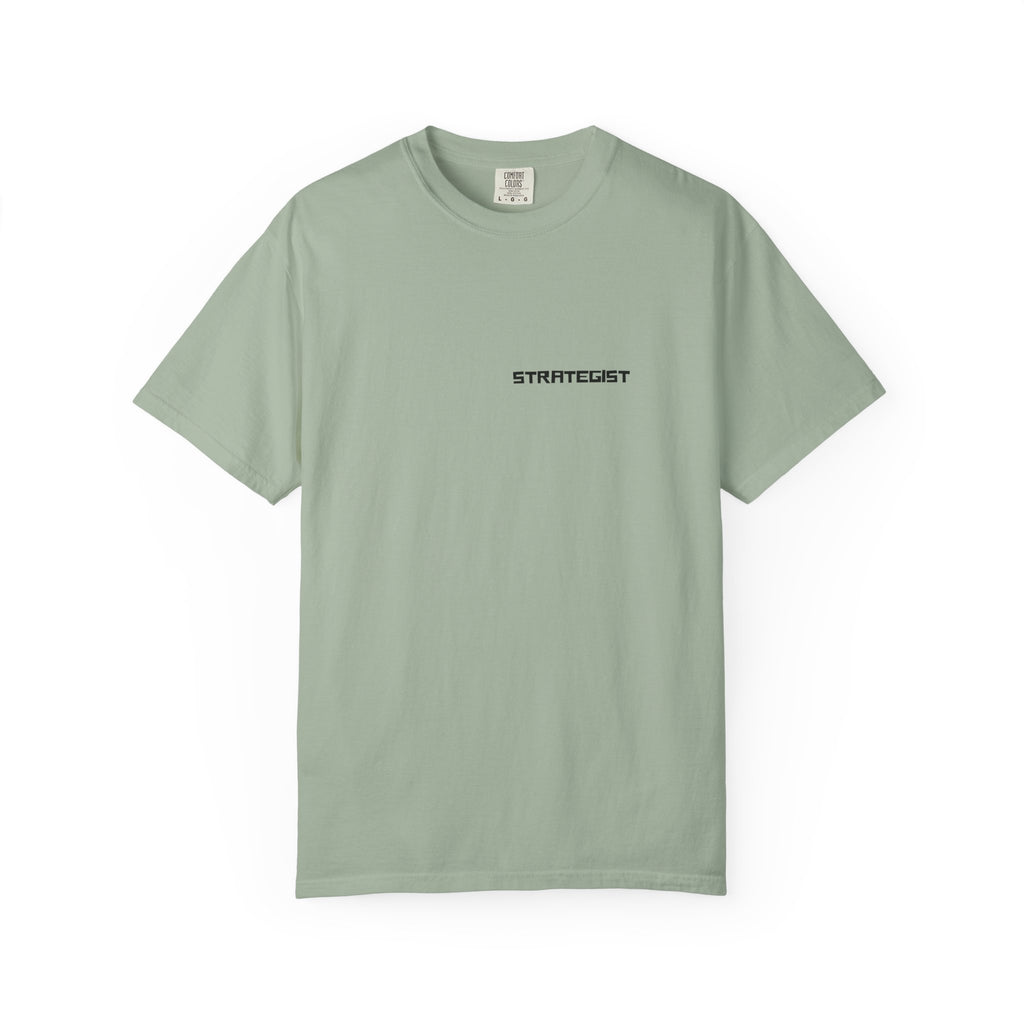 Strategist Minimalist Tee — Small Chest Text Graphic T-Shirt