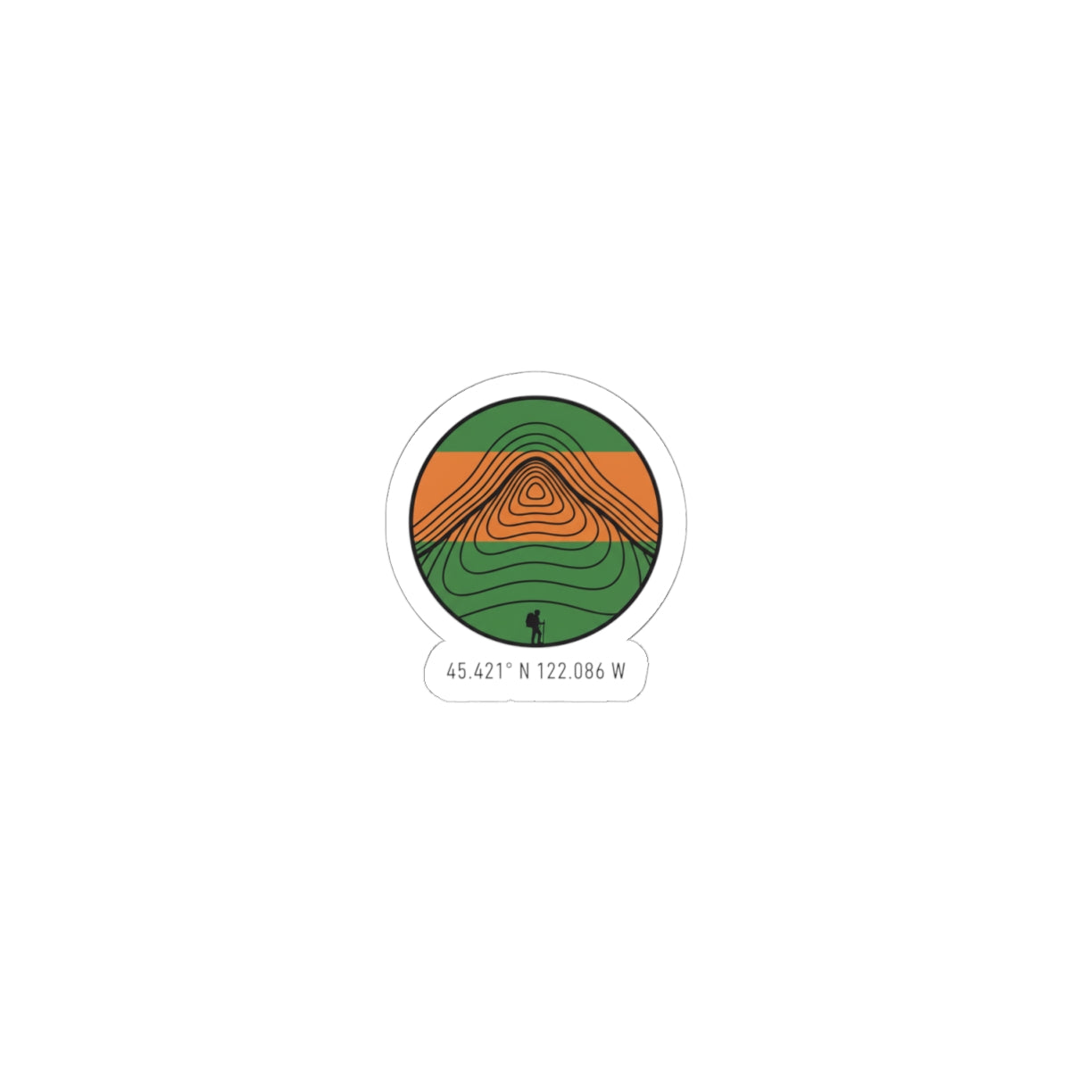Topographic Contour Mountain Sticker | topographic map print, contour line design