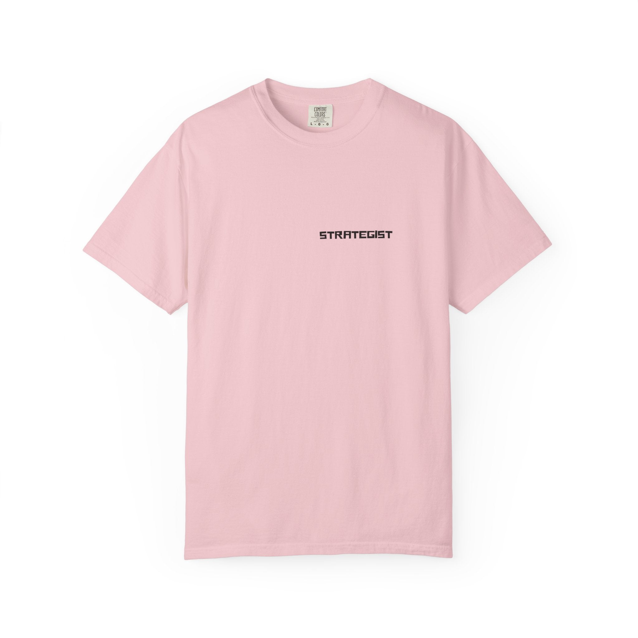Strategist Minimalist Tee — Small Chest Text Graphic T-Shirt