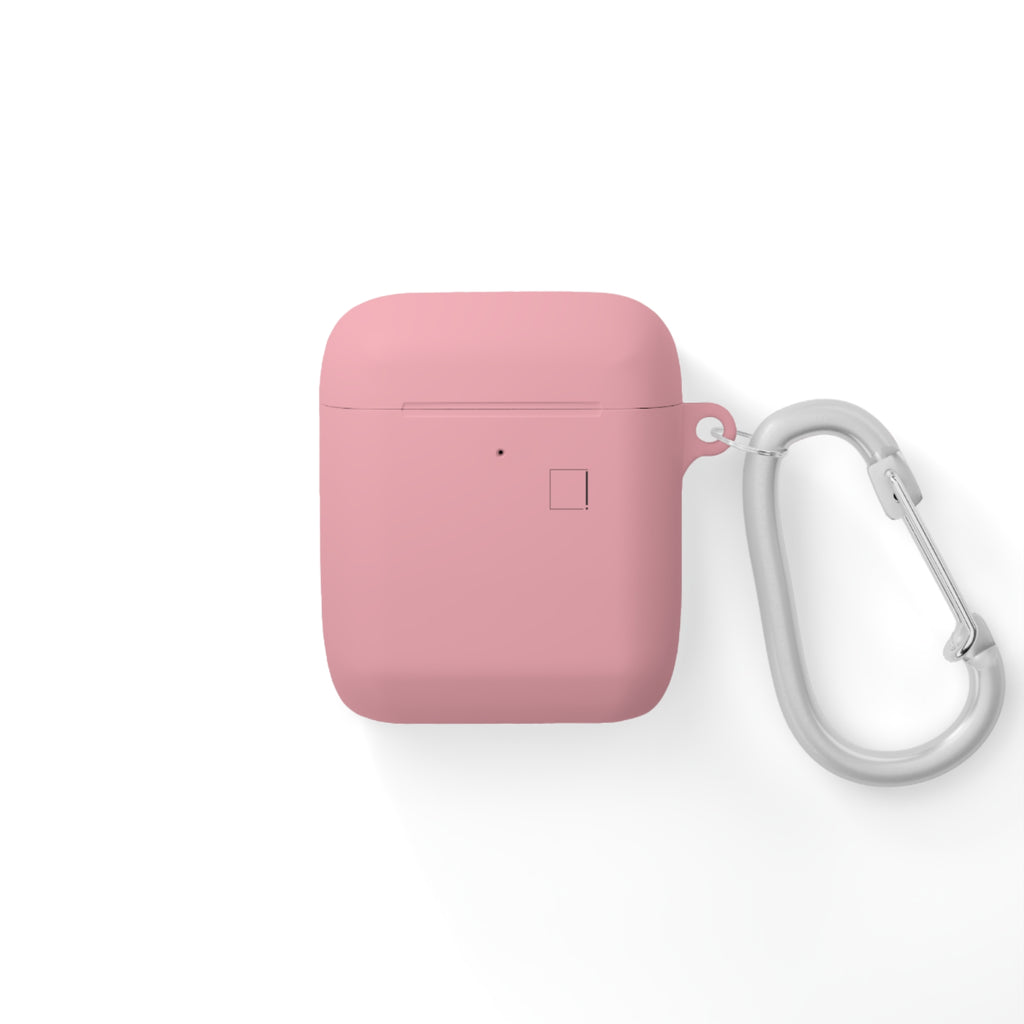 Minimal White AirPods Case with Carabiner — Protective Silicone Cover