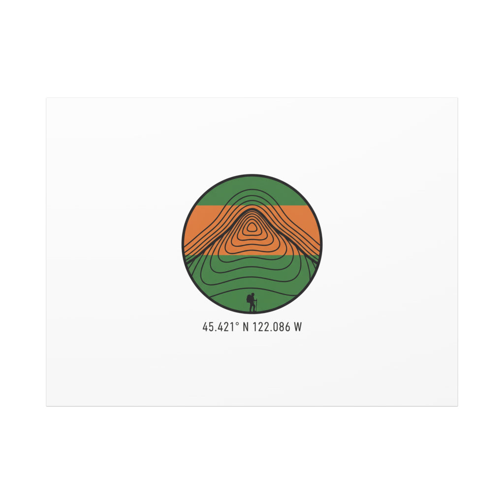 Topographic Contour Mountain Canvas | Topo Map Print, Terrain Wall Art