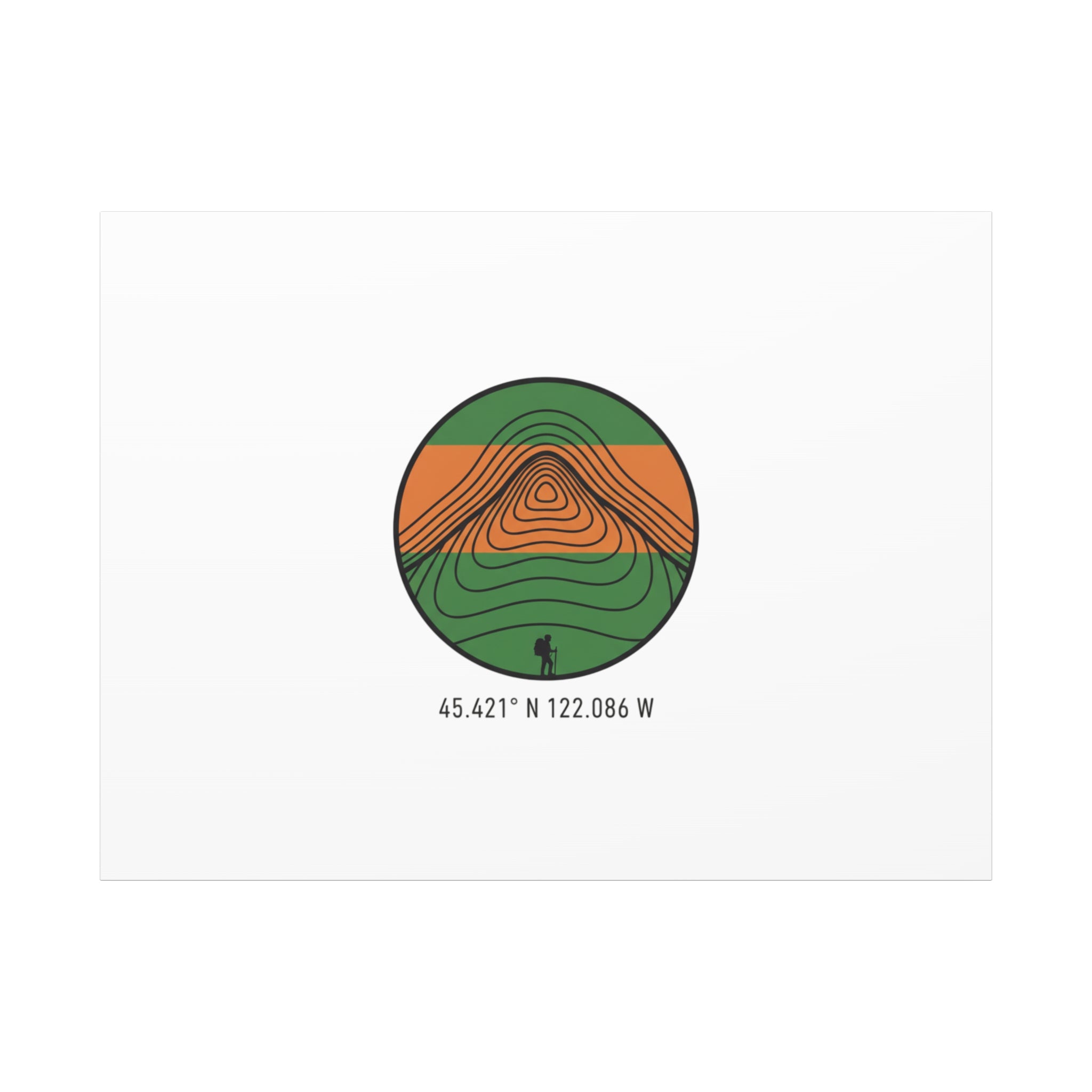 Topographic Contour Mountain Canvas | Topo Map Print, Terrain Wall Art