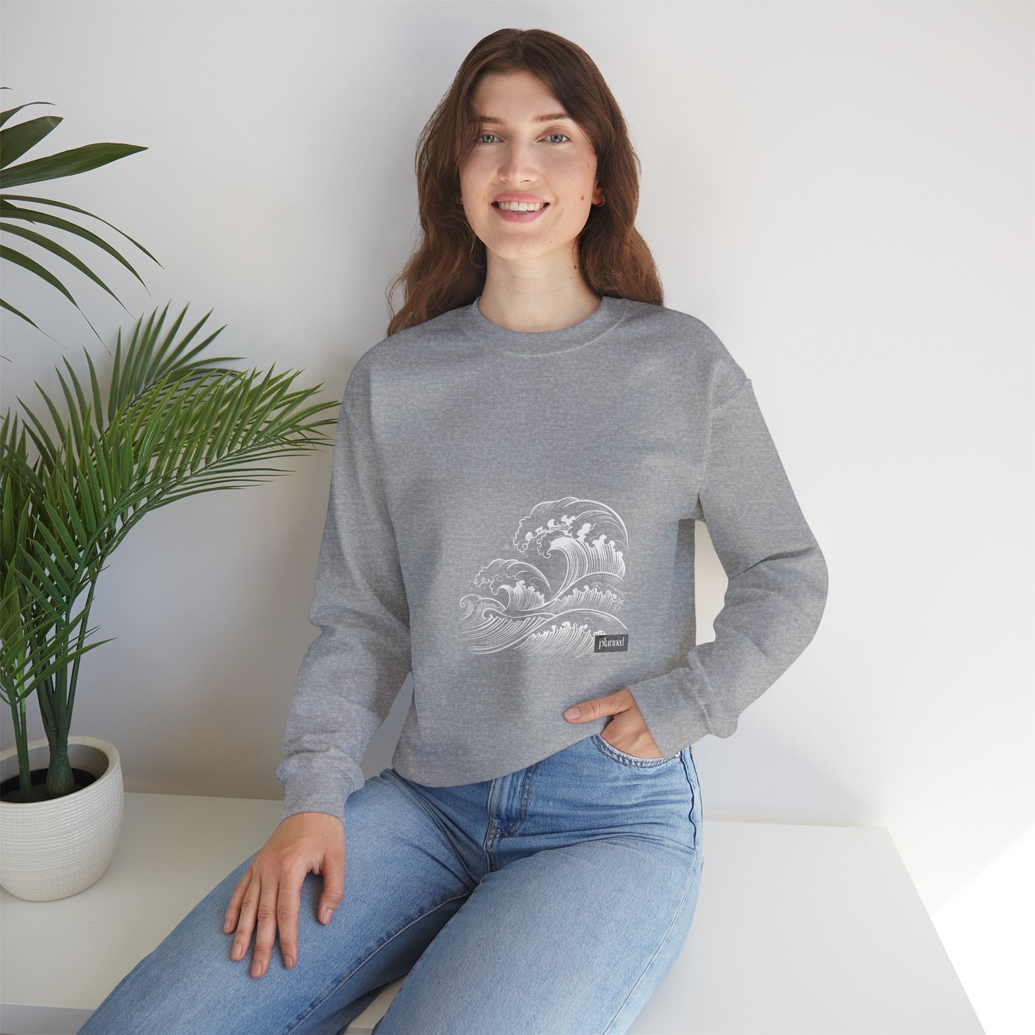 Classic White Crewneck Sweatshirt — Minimal Casual Pullover