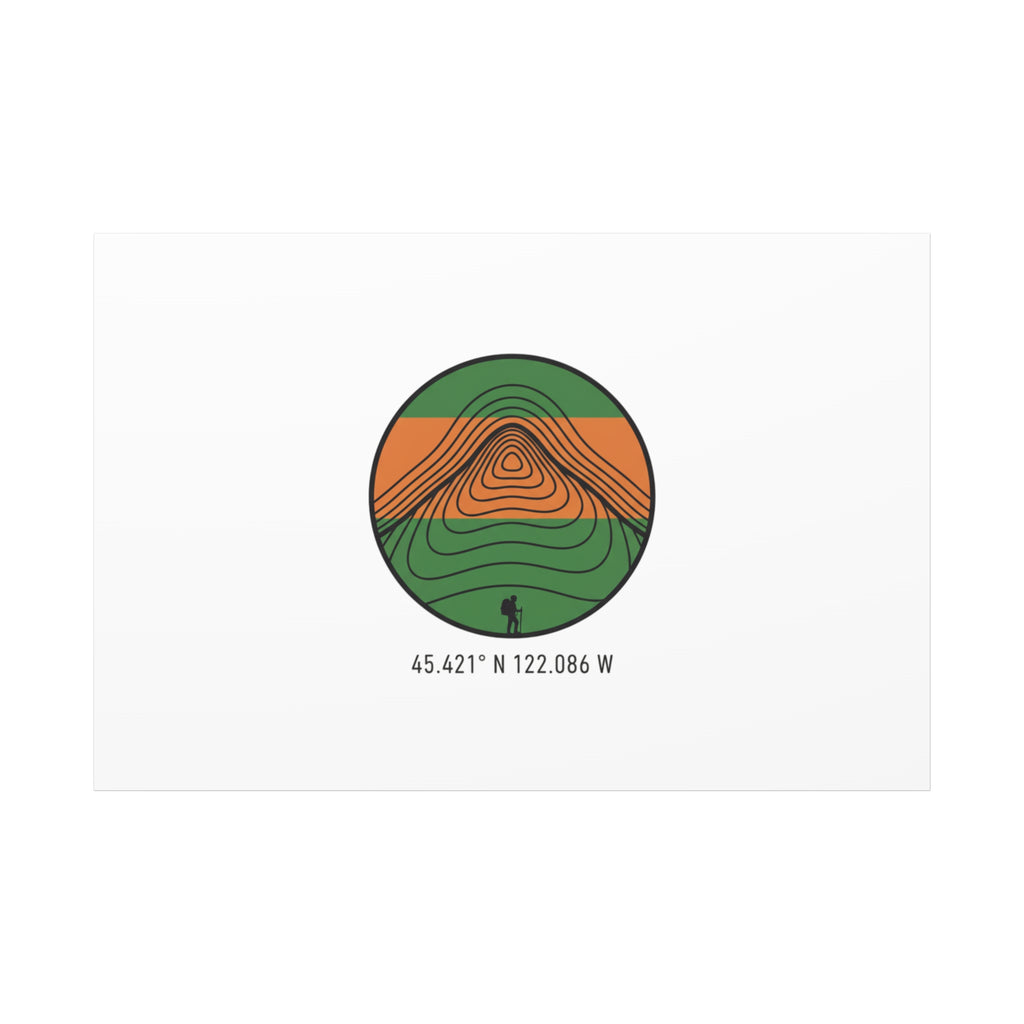 Topographic Contour Mountain Canvas | Topo Map Print, Terrain Wall Art