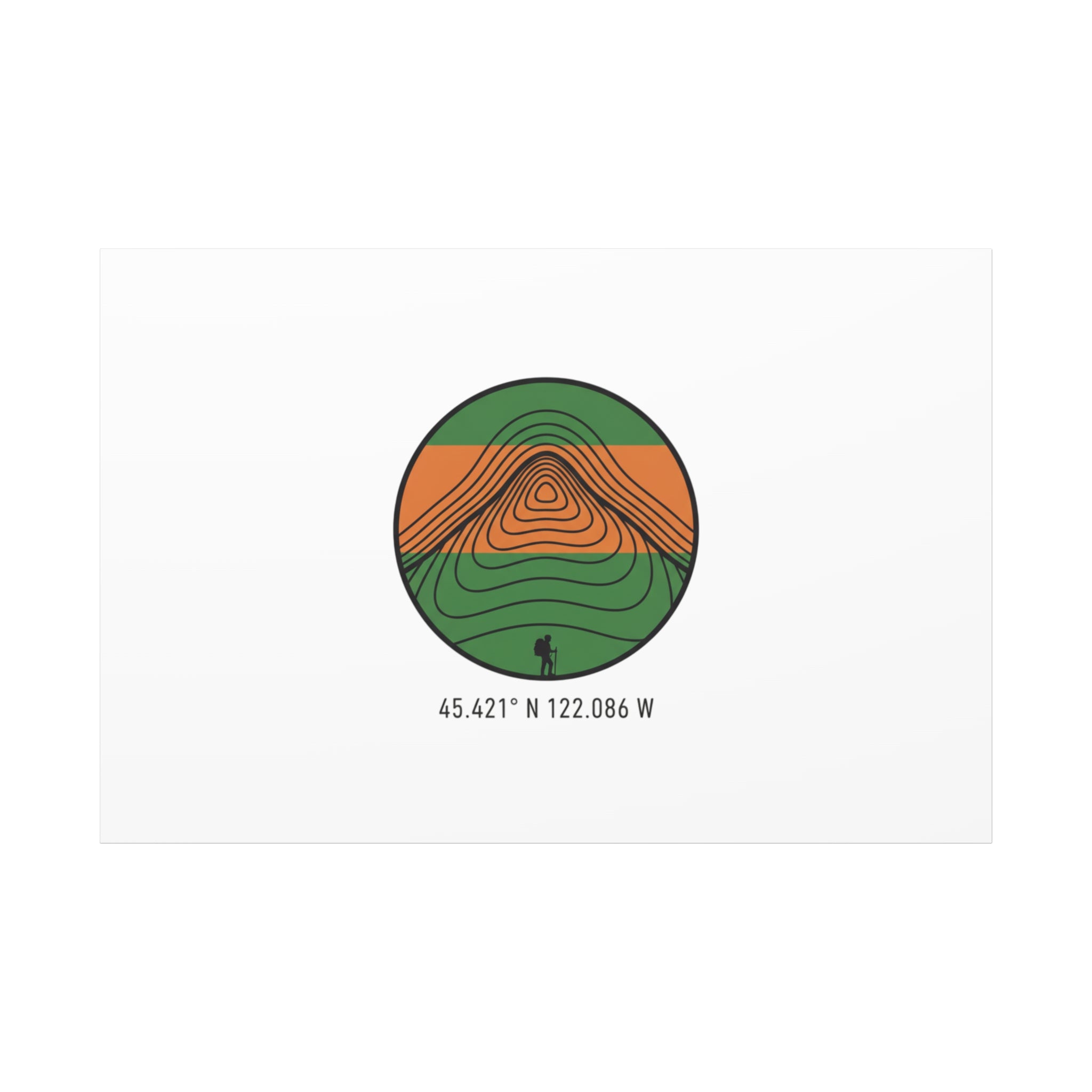 Topographic Contour Mountain Canvas | Topo Map Print, Terrain Wall Art