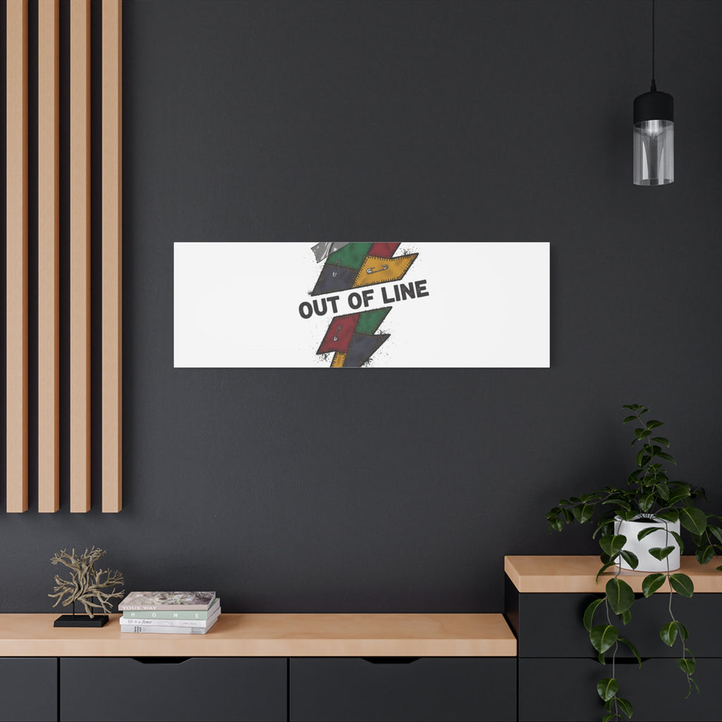 Out of Line Lightning Canvas | Grunge Plaid Patchwork, 90s Rock Revival