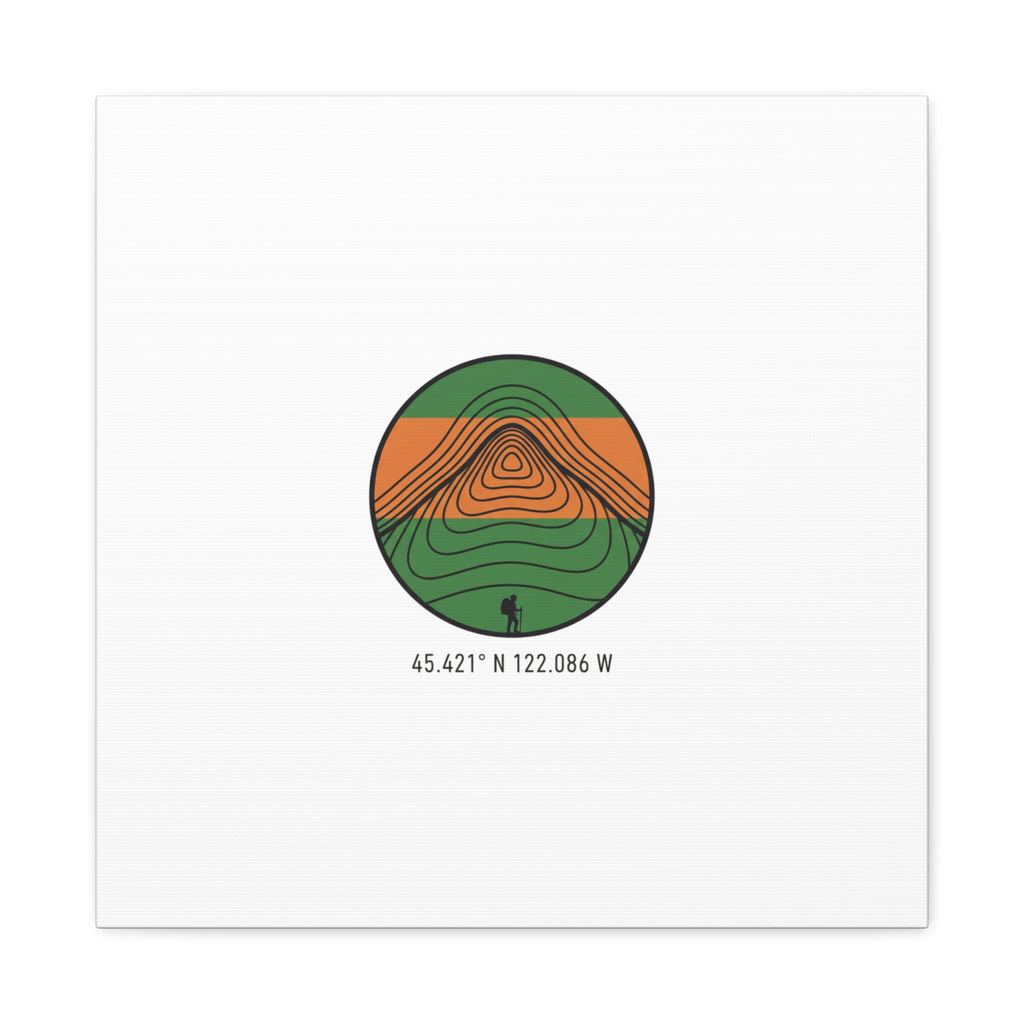 Topographic Contour Mountain Canvas | Topo Map Print, Terrain Wall Art