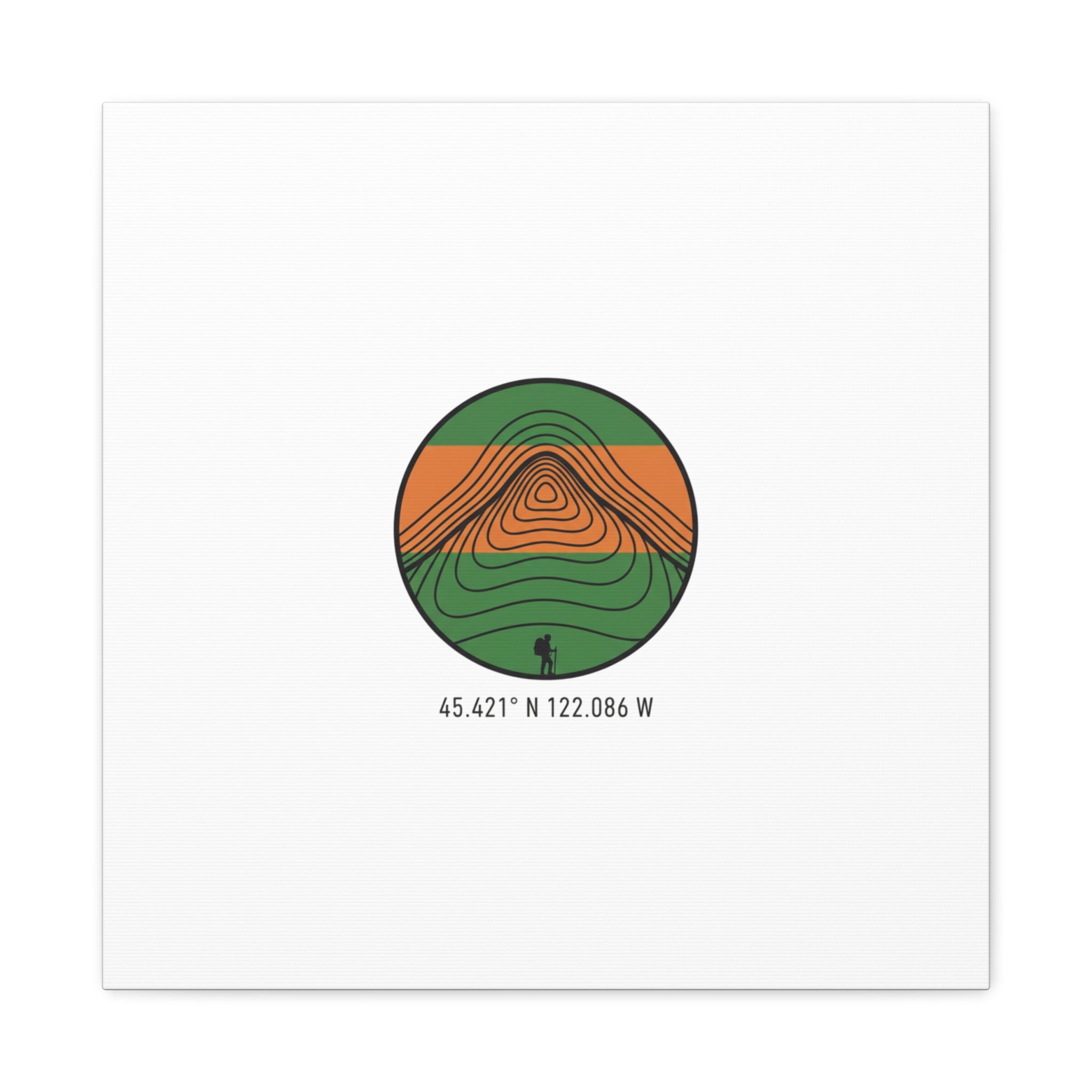 Topographic Contour Mountain Canvas | Topo Map Print, Terrain Wall Art