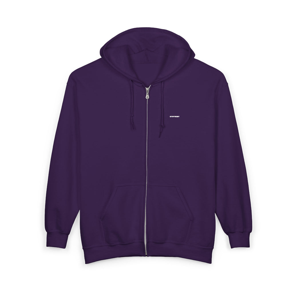 Zip Hoodie — Classic Full-Zip Hooded Sweatshirt (Blank White)