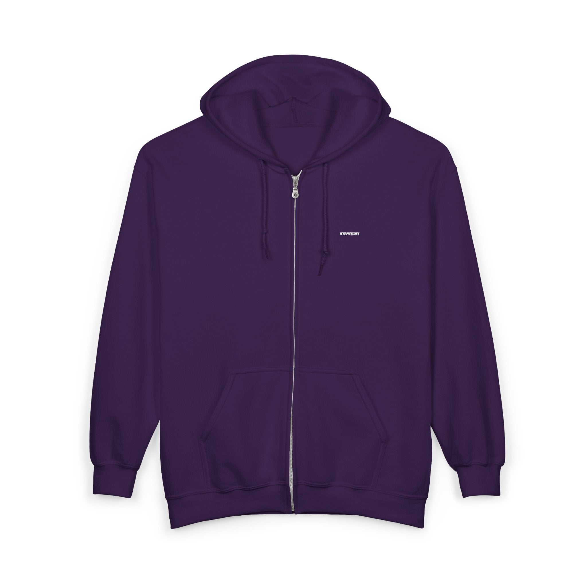 Zip Hoodie — Classic Full-Zip Hooded Sweatshirt (Blank White)